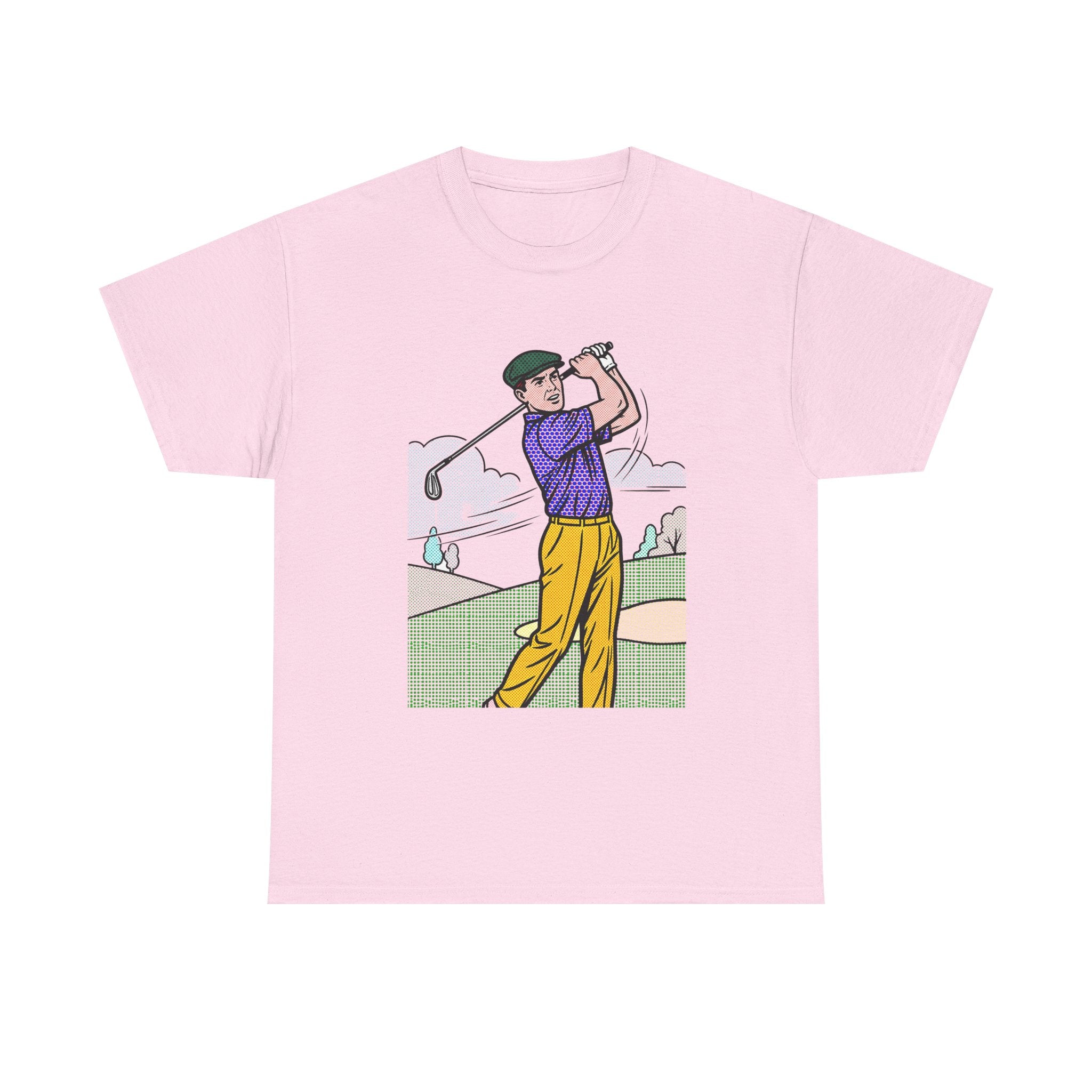 Golf Golfer Illustration T‑Shirt — Vintage Swing Graphic Tee for Golf Lovers