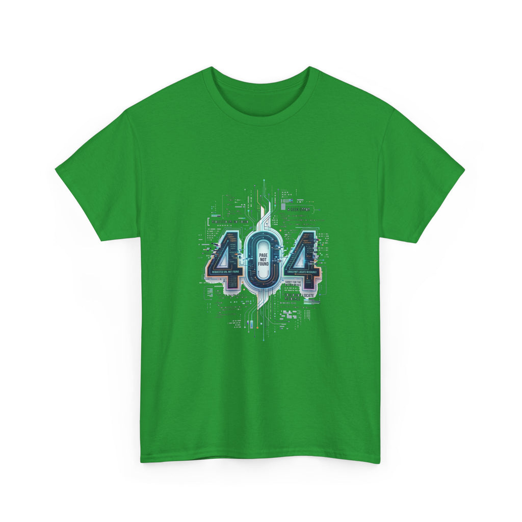 404 Error Tech Graphic Tee — Retro Cyber Glitch Computer Shirt