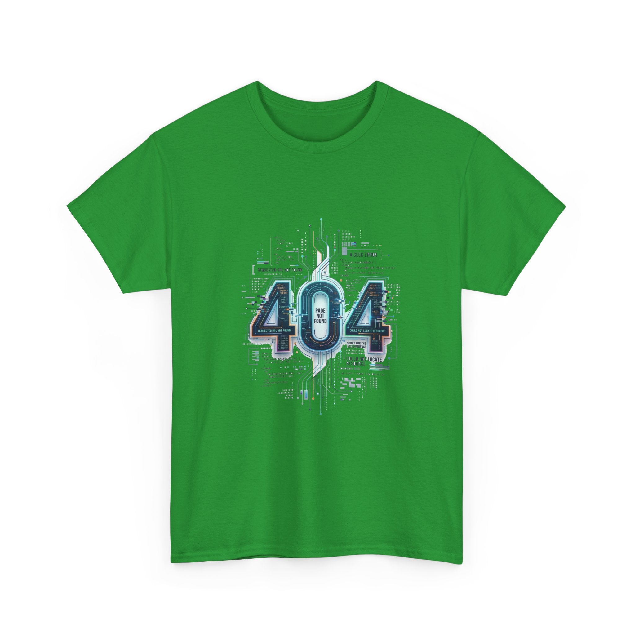 404 Error Tech Graphic Tee — Retro Cyber Glitch Computer Shirt