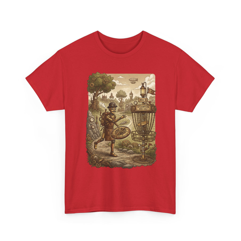 Steampunk Disc Golf Adventure Tee — Vintage Woodland Basket Design