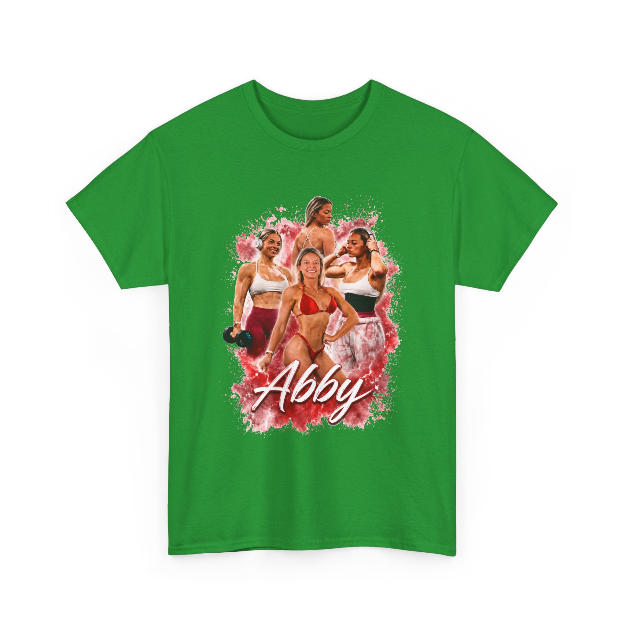 Abby Fitness Crew T-Shirt — Women's Workout Retro Photo Design