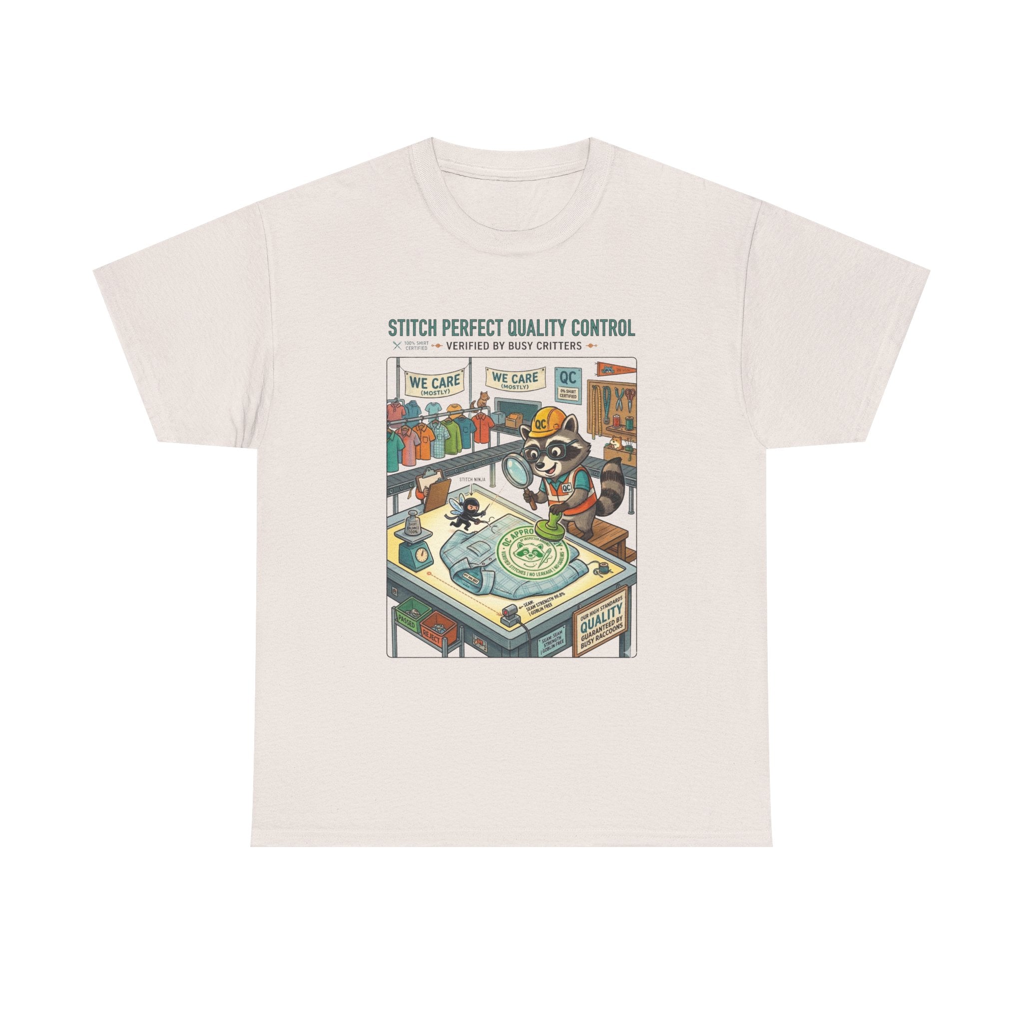 Quality Control Sewing Shirt — "Stitch Perfect" Tailor Cartoon Tee
