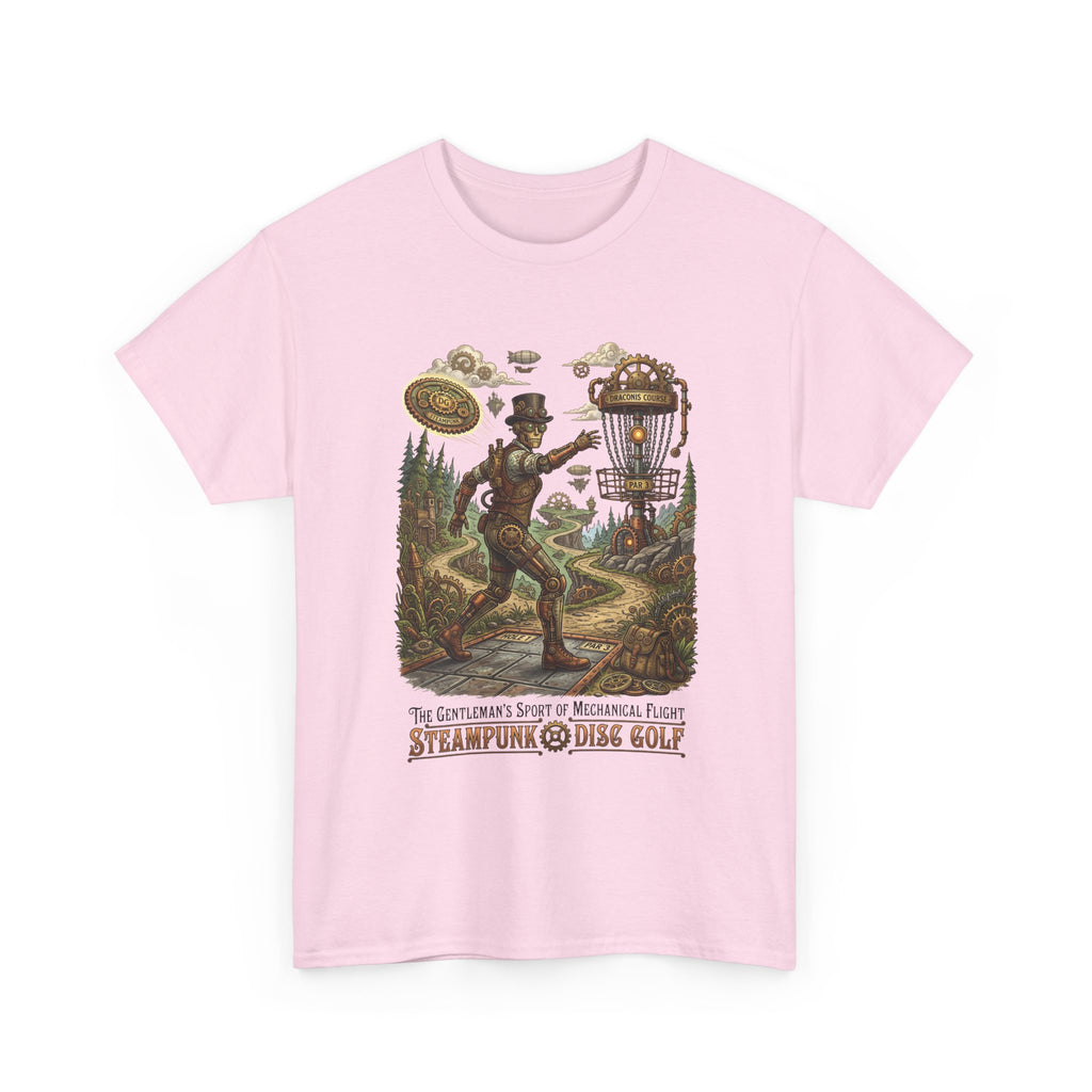 Steampunk Disc Golf T‑Shirt — Vintage Aeronautic Course Graphic Tee