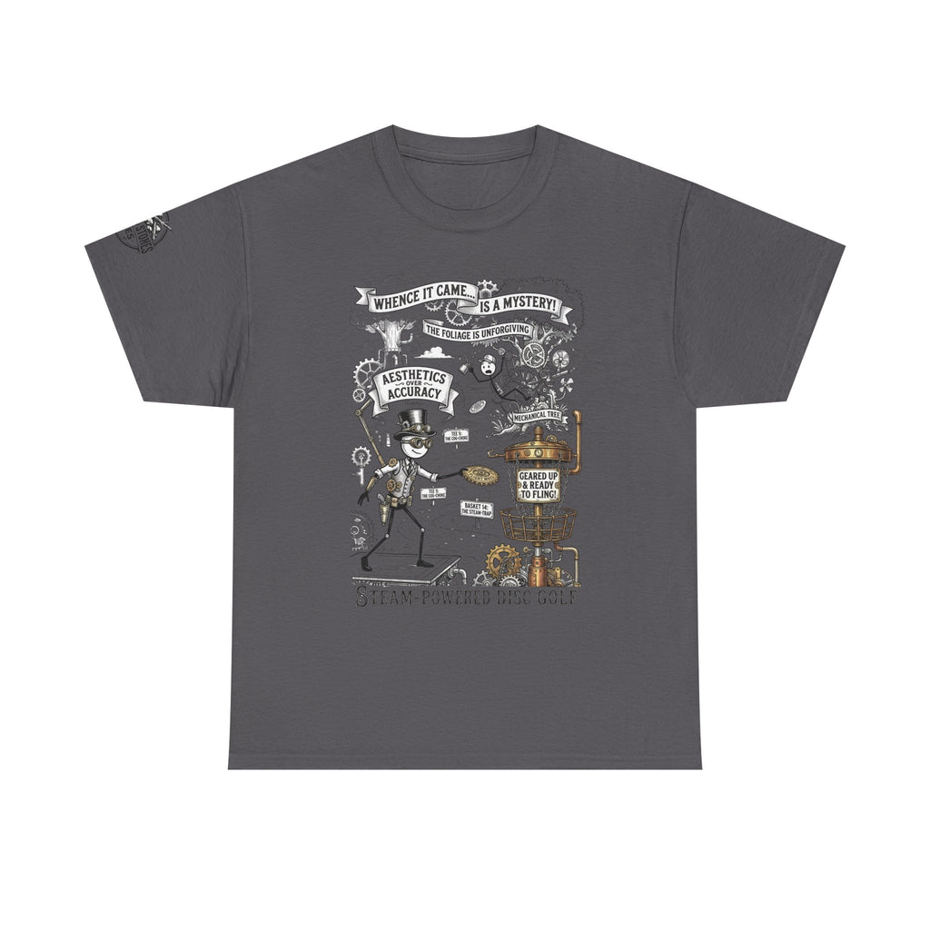 Steam-Powered Disc Golf T-Shirt | Steampunk Disc Golf Design