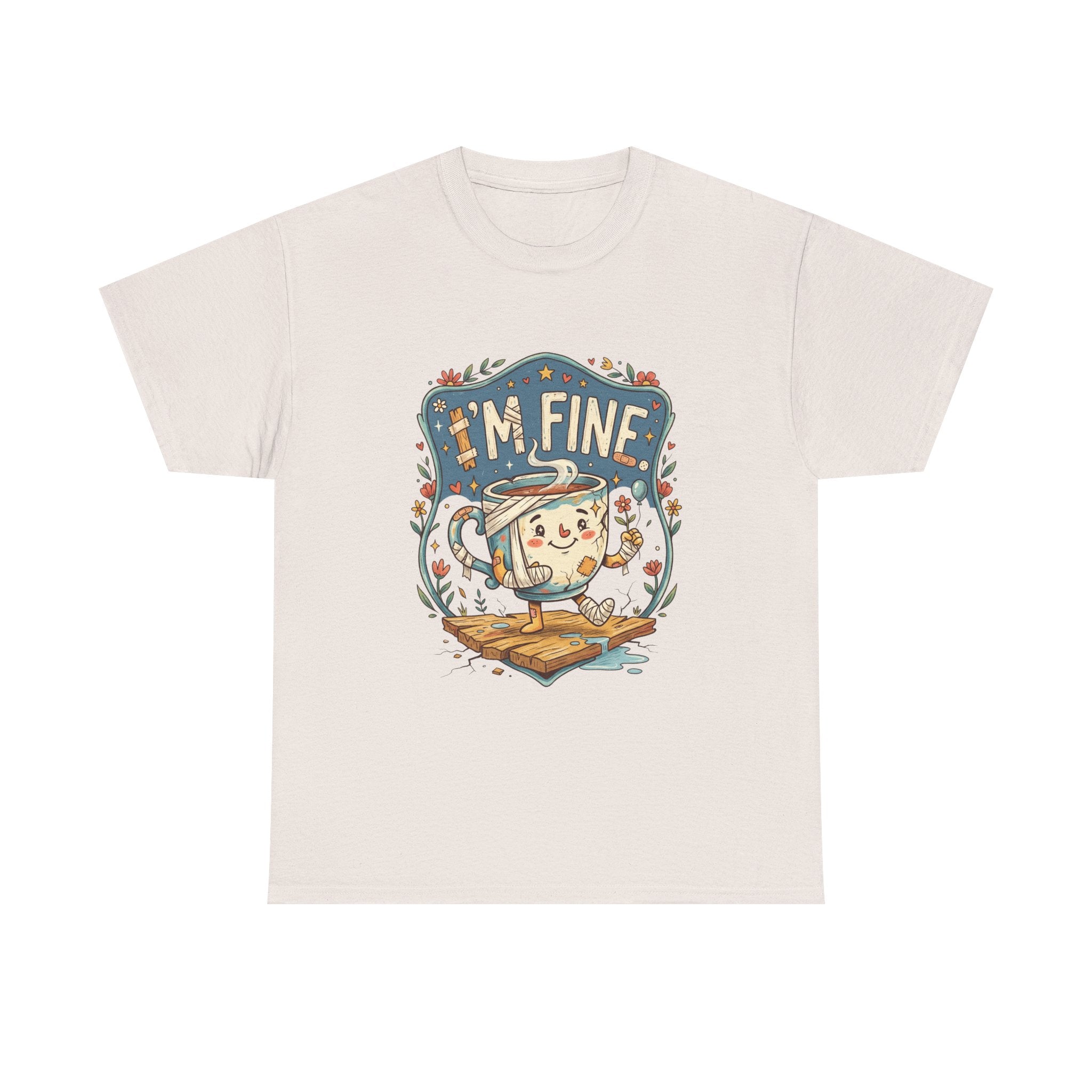 T-Shirt - 'I'm Fine' Cute Kettle Graphic Tee, Cozy Tea Lover Gift