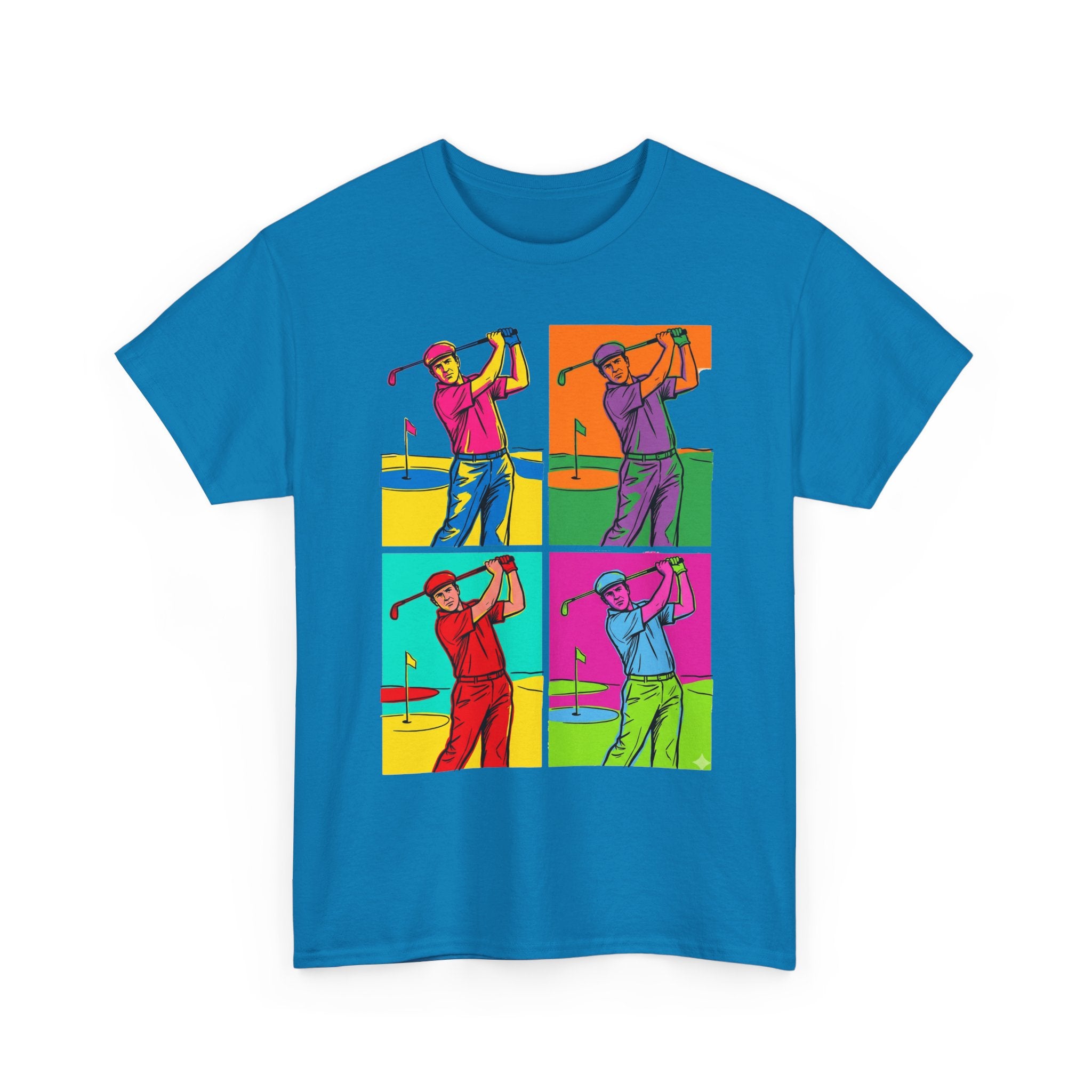 Golf Pop Art T-Shirt — Colorful Golfer Swing Graphic Tee