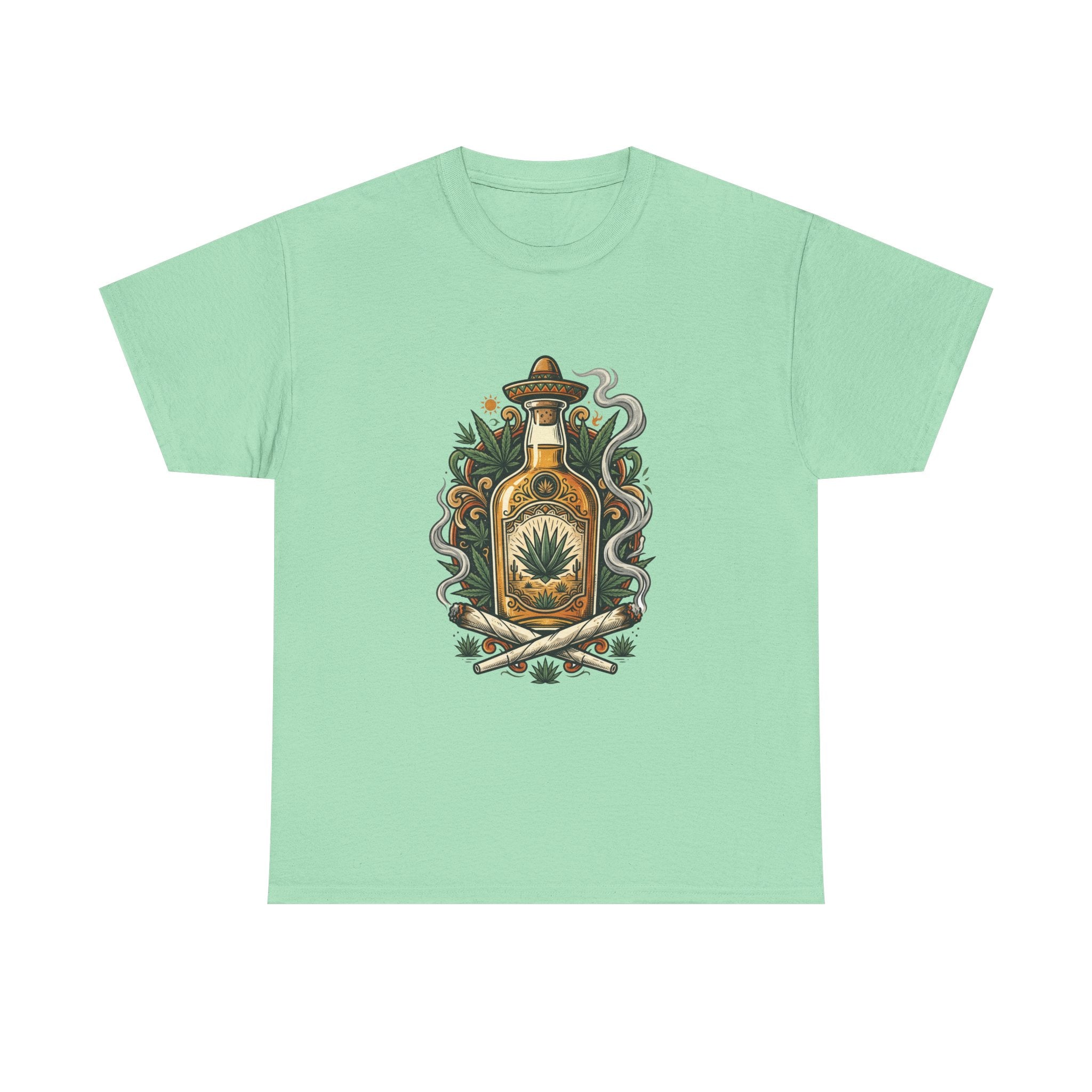 Tequila Bottle Graphic Tee — Agave Spirit Illustration T-Shirt