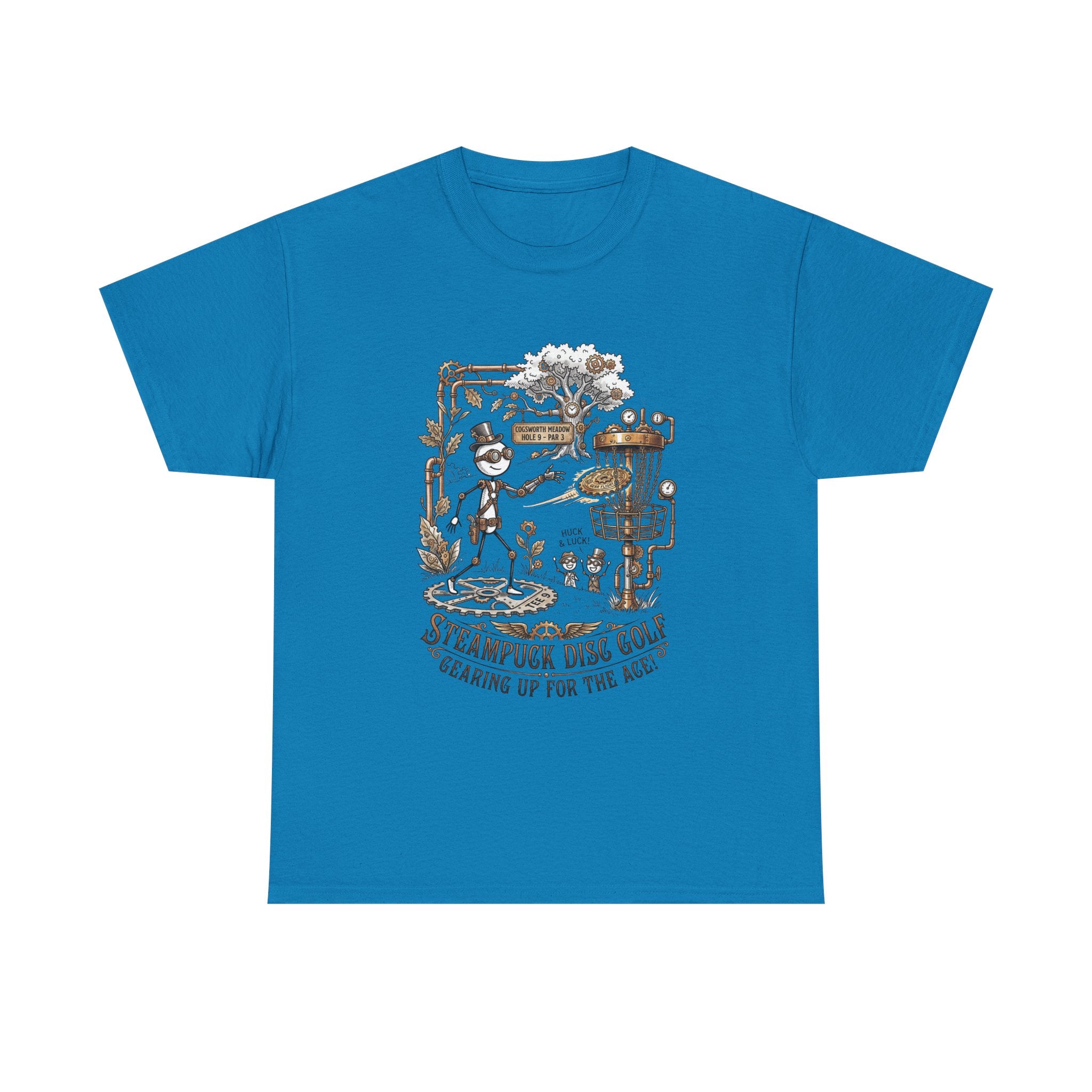 Steampunk Disc Golf T-Shirt — "Gearing Up for the Ace" Vintage Disc Golf Tee