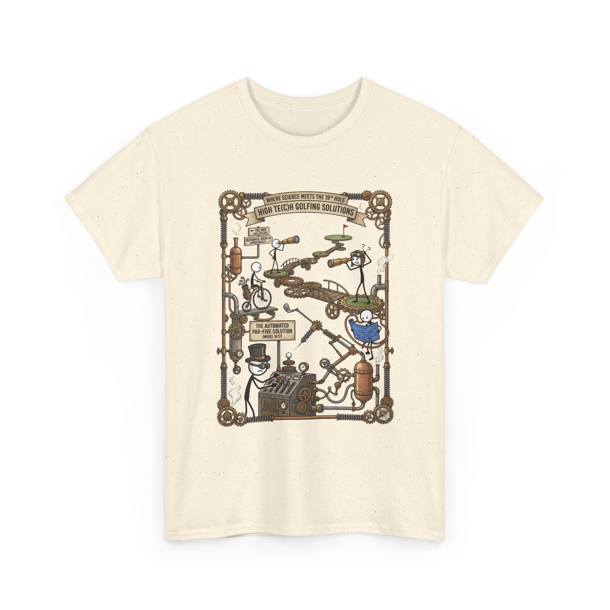 Steampunk Golf — ‘How To Make Par’ Vintage Contraption T-Shirt