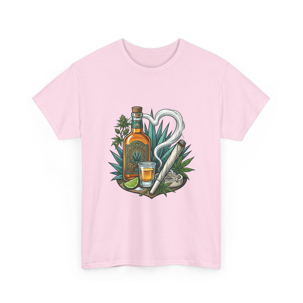 Tequila Bottle & Joint T‑Shirt — Agave Lime Margarita Design