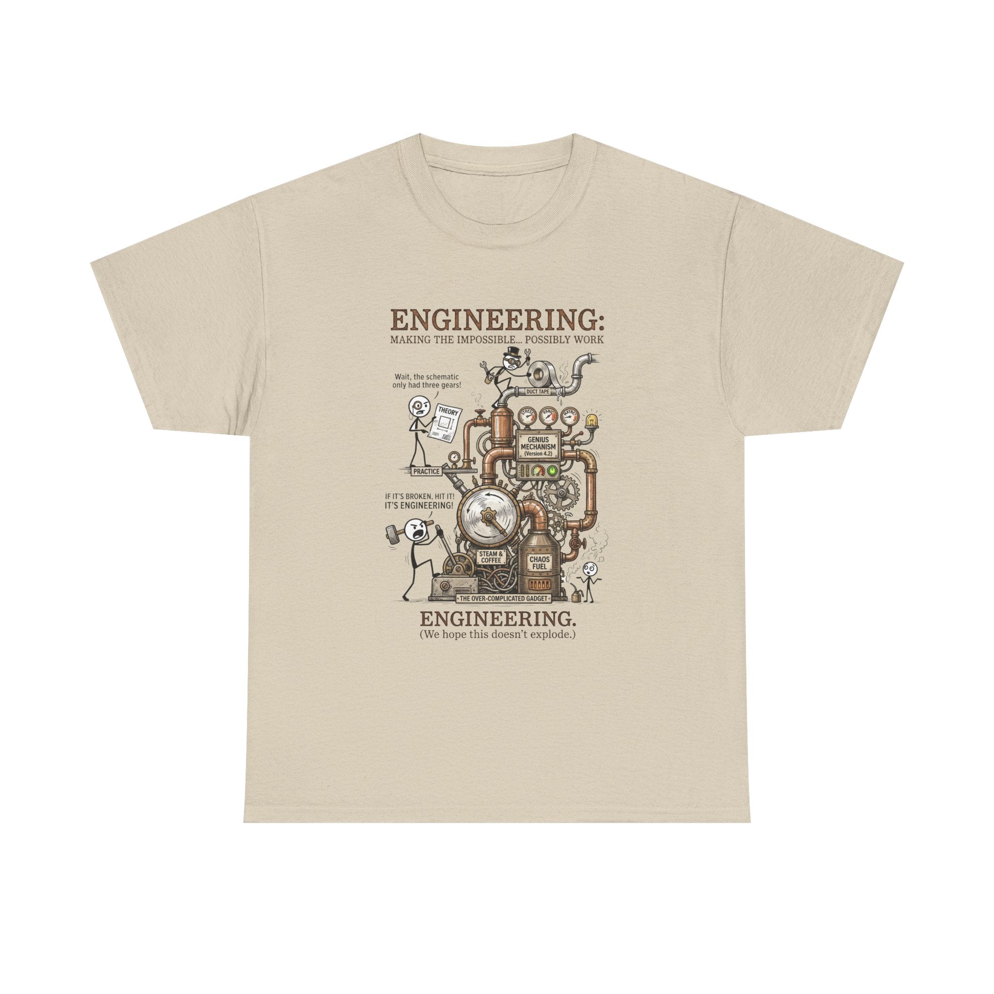 Engineering T‑Shirt – Coffee Diagram Tee (Funny "Engineering: Making the Impossible Work")