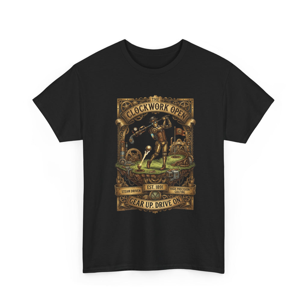 Steampunk Golf Tee — Vintage Mechanical Tin Man Graphic T-Shirt