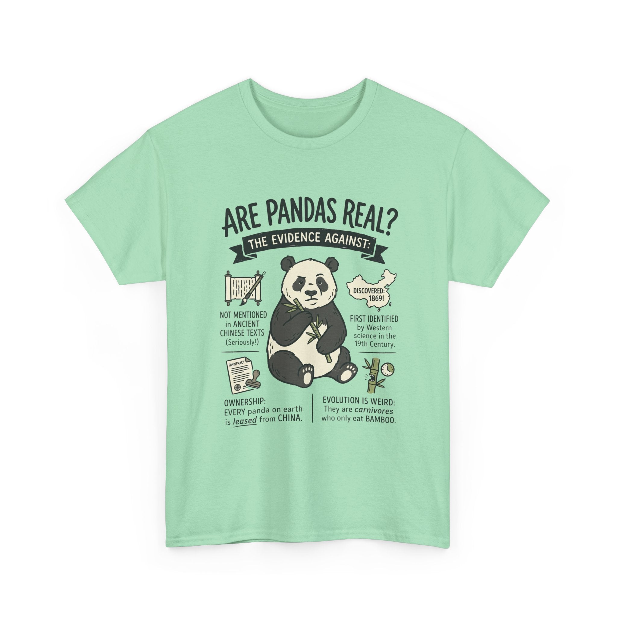 Are Pandas Real? Graphic Tee — Funny Panda Infographic T-Shirt