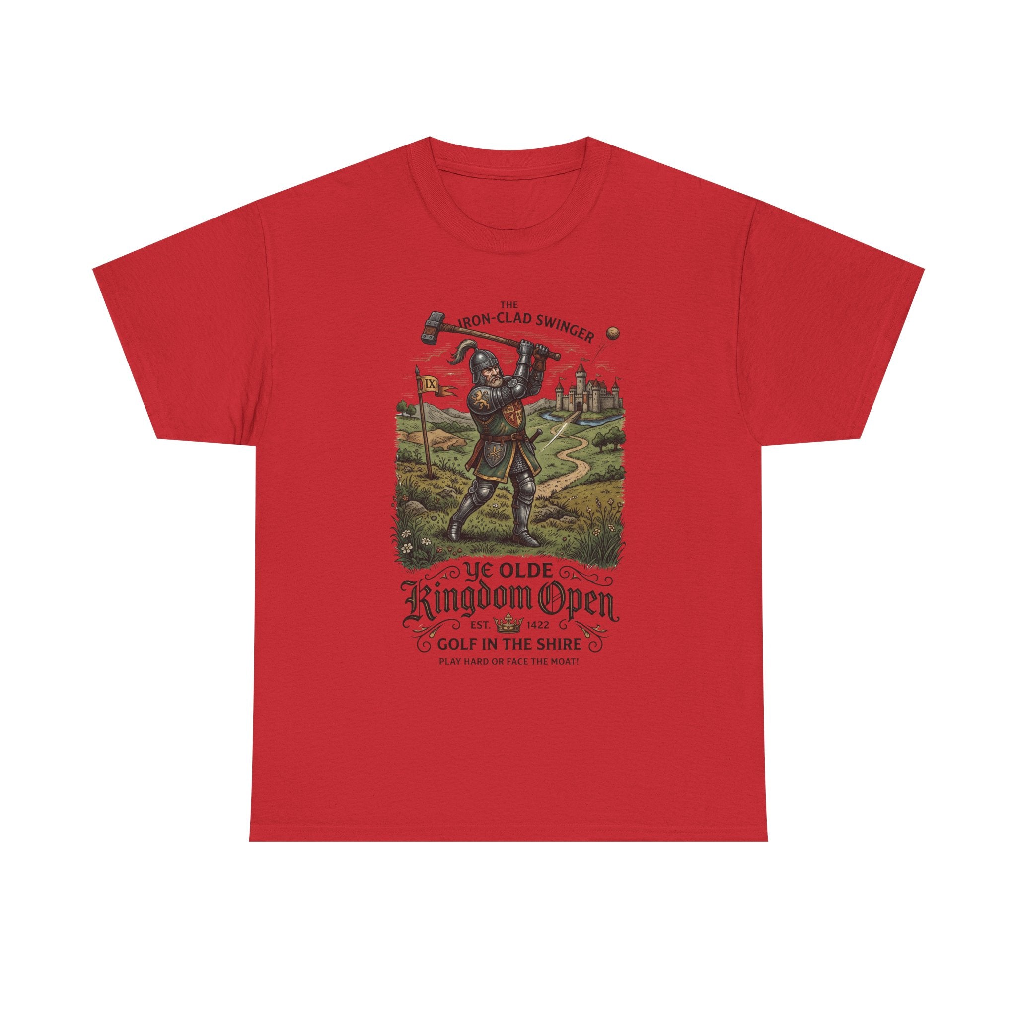 Golf T-Shirt — 'Ye Olde Kingdom Open' Vintage Medieval Golf Graphic Tee