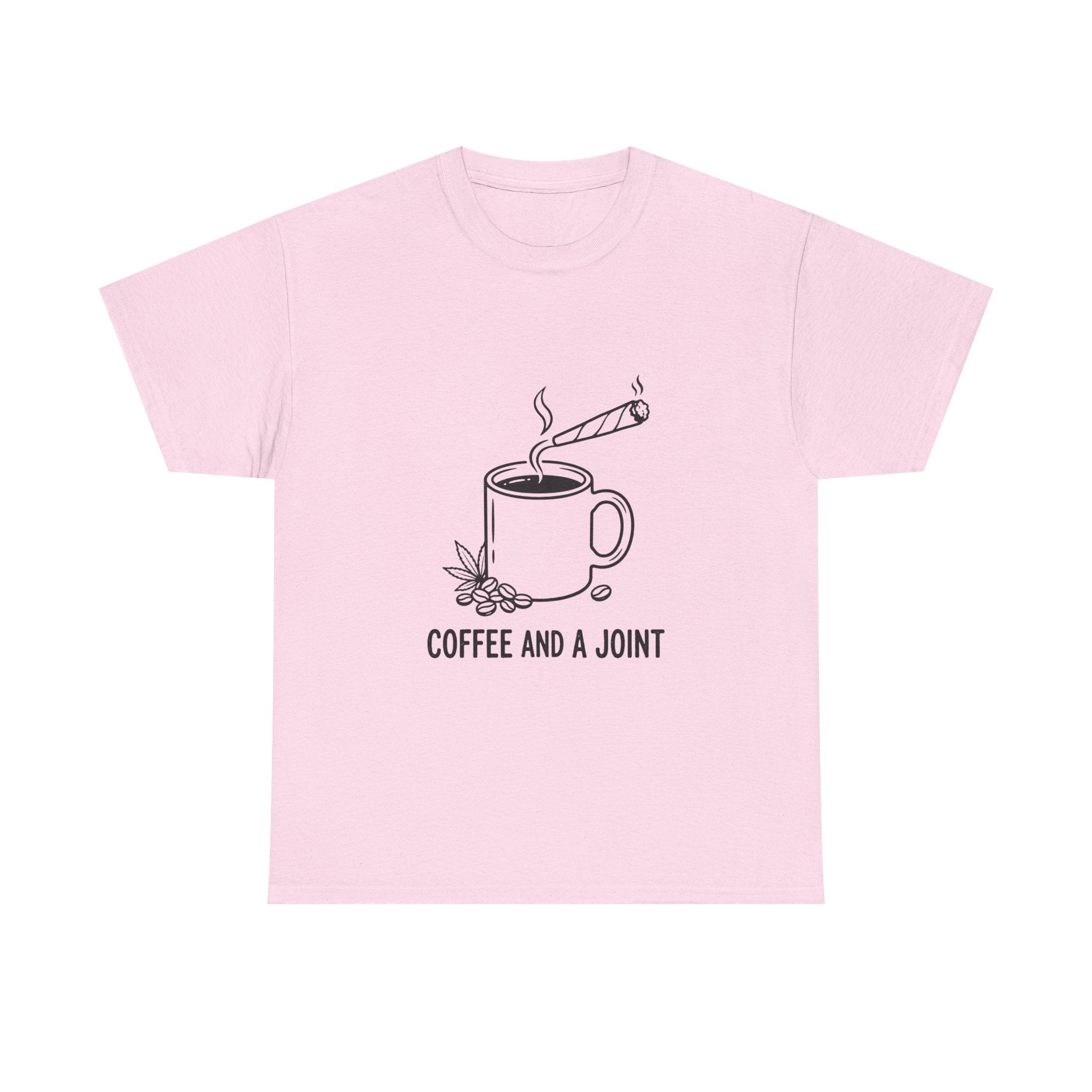 Coffee and a Joint Tee — Cannabis Coffee Minimalist T‑Shirt