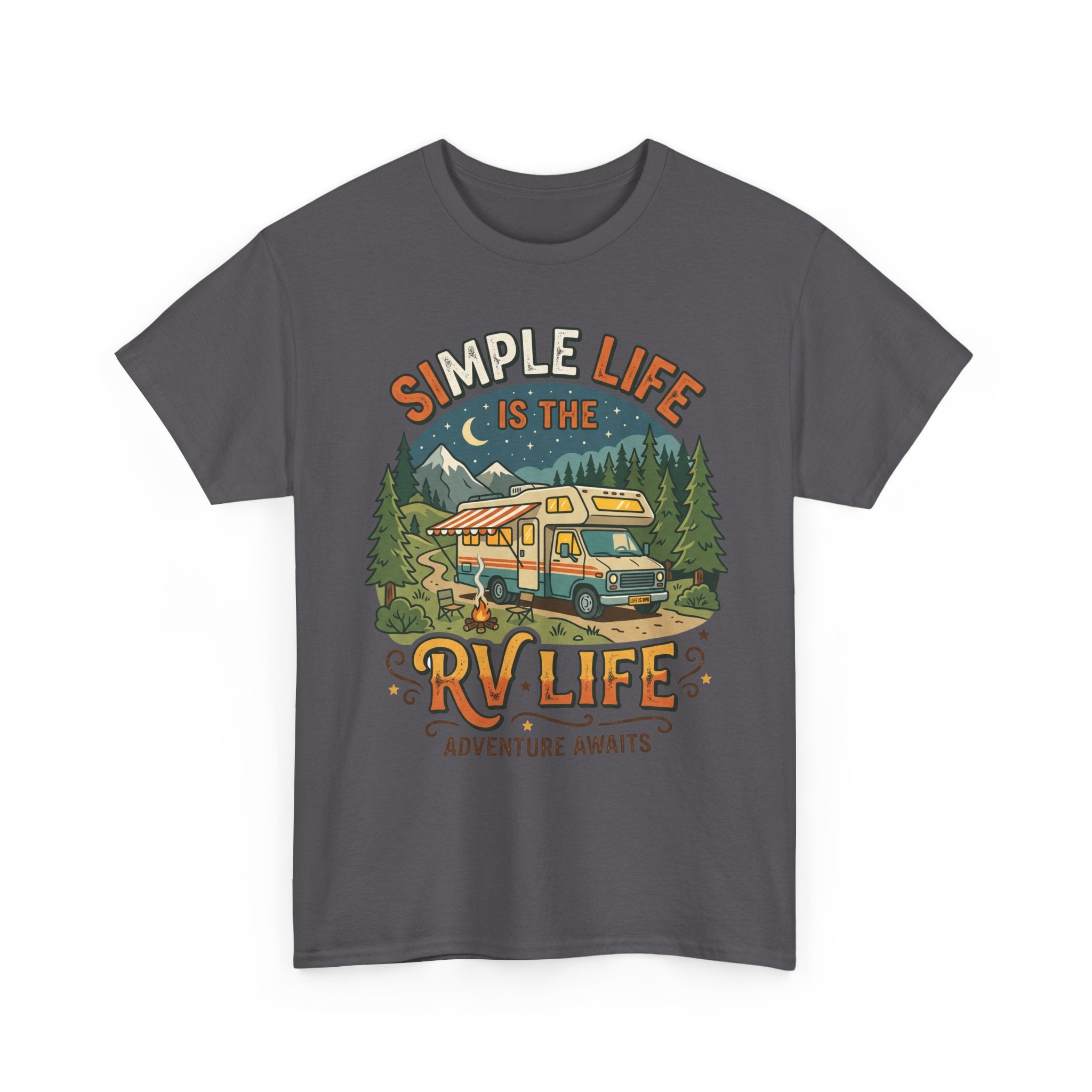 RV Life T‑Shirt — "Simple Life is the RV Life: Adventure Awaits" Camping Graphic Tee