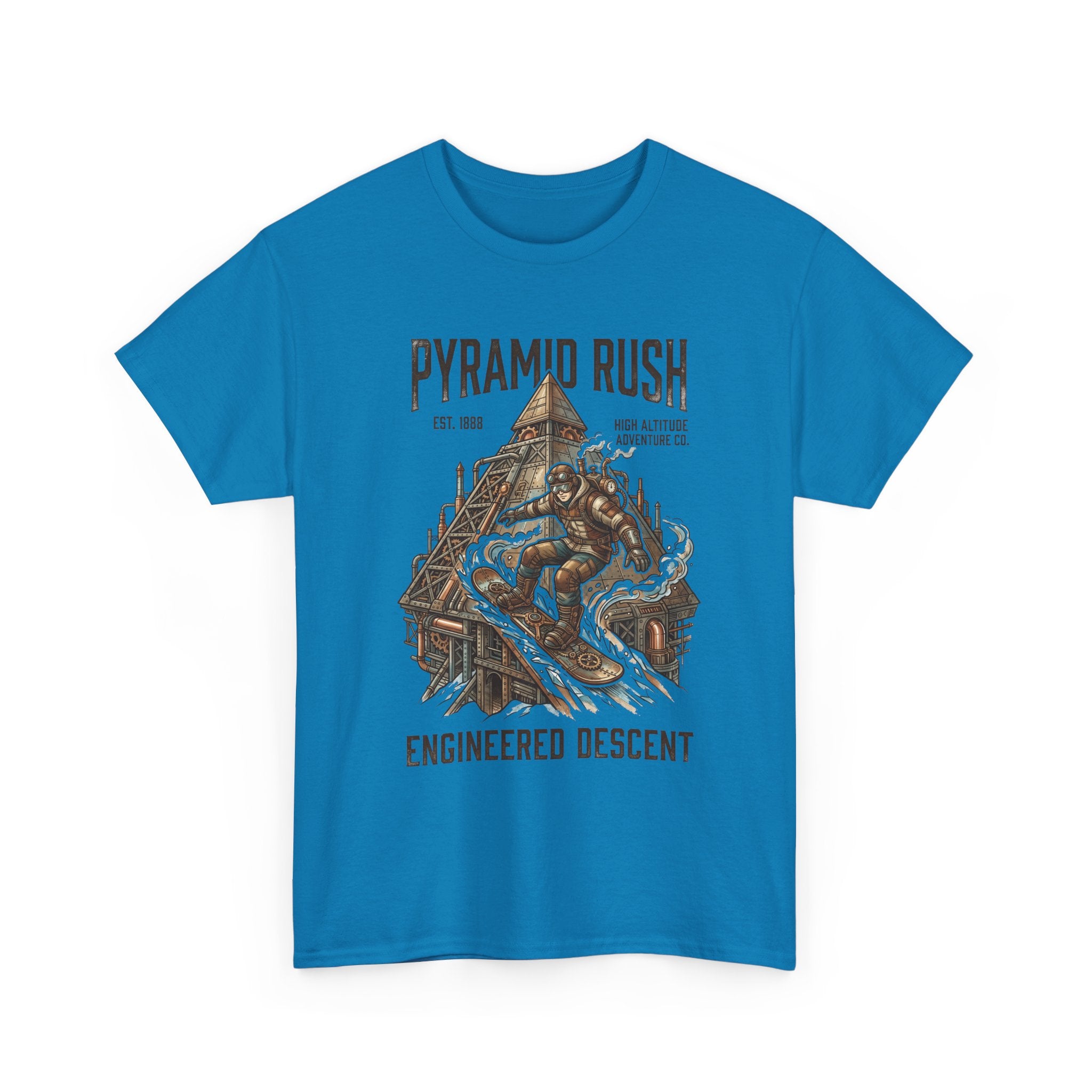 Steampunk Snowboard Pyramid Adventure T-Shirt — Fantasy Explorer Graphic Tee