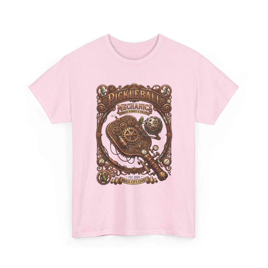 Pickleball Mechanics T-Shirt — Vintage Steampunk Paddle Design