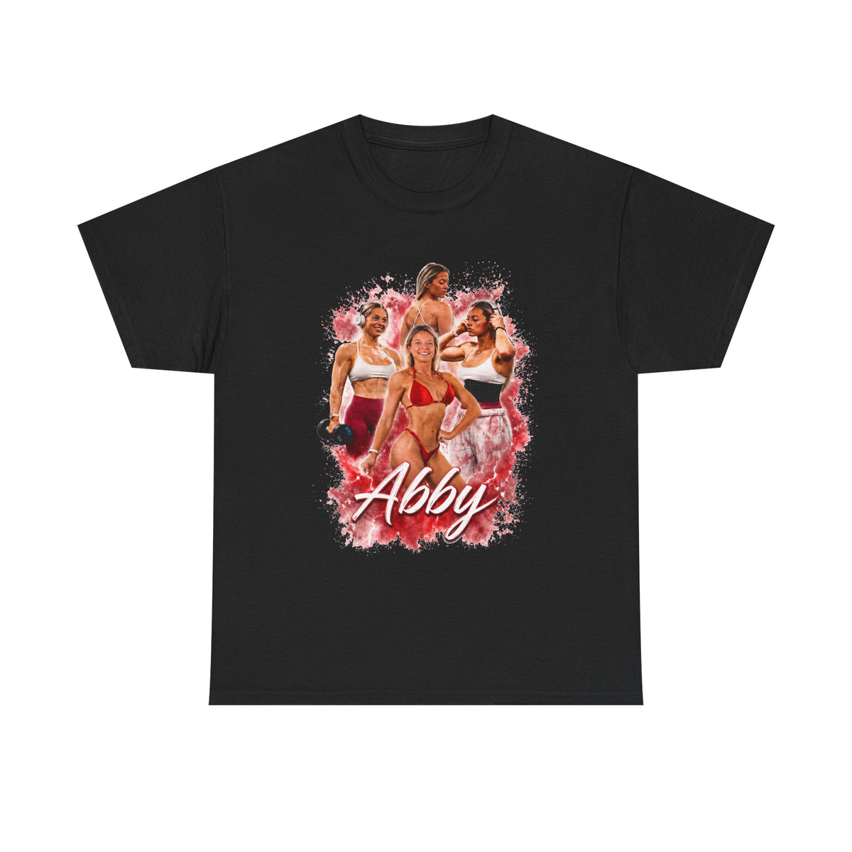 Abby Fitness Crew T-Shirt — Women's Workout Retro Photo Design
