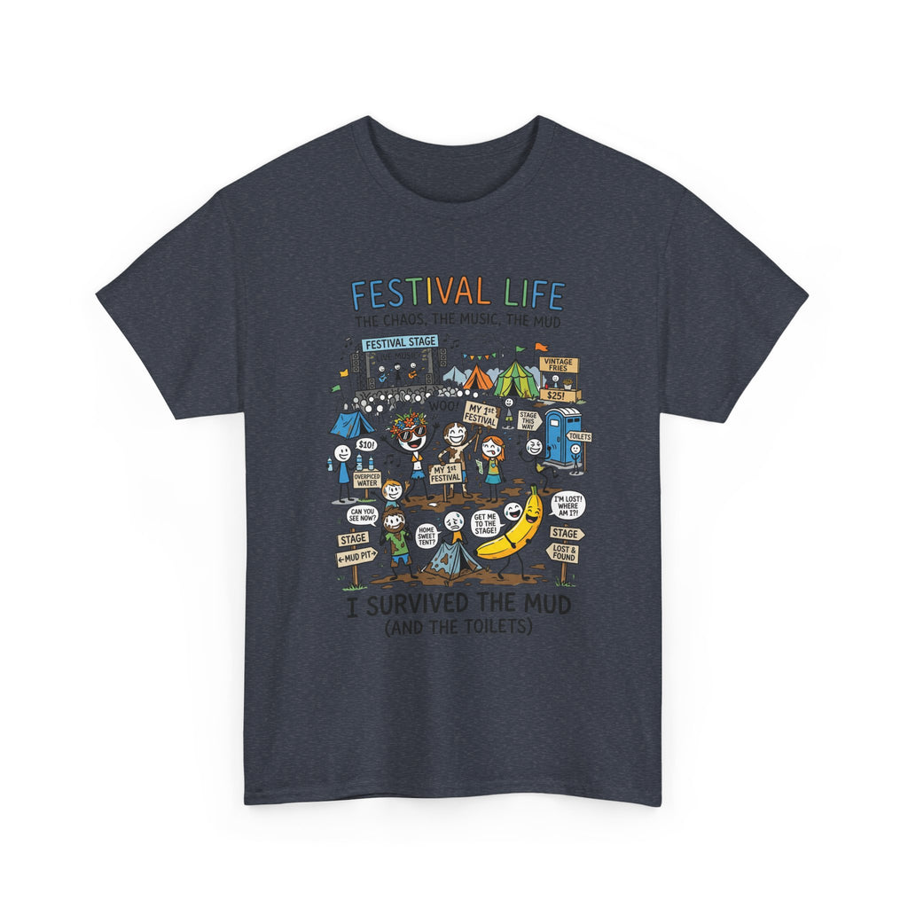 Festival Life T-Shirt — "I Survived the Mud (and the Toilets)" Graphic Tee