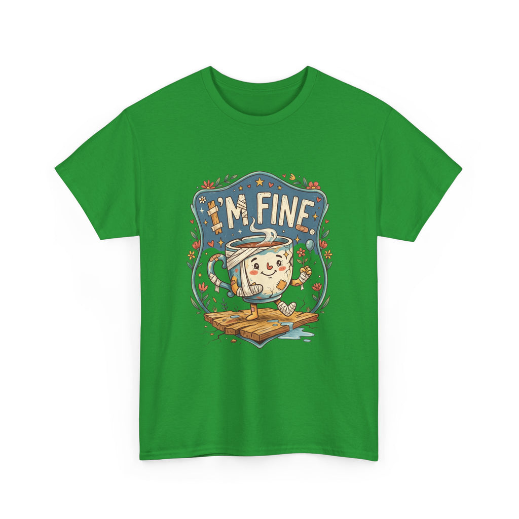 T-Shirt - 'I'm Fine' Cute Kettle Graphic Tee, Cozy Tea Lover Gift