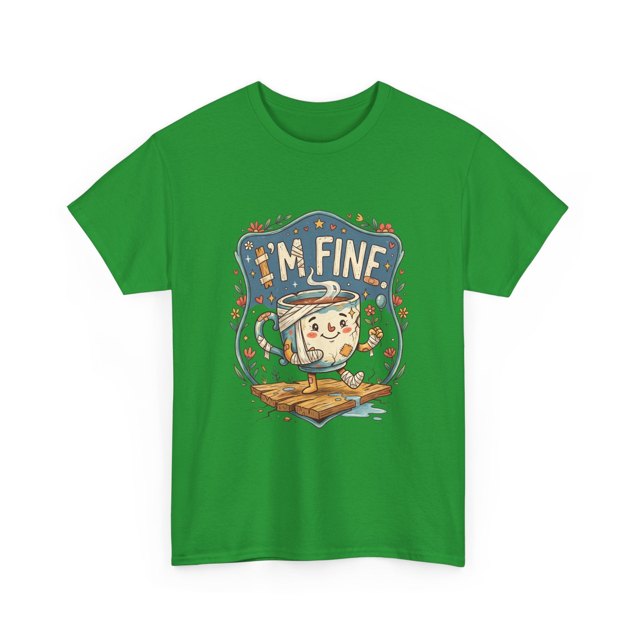 T-Shirt - 'I'm Fine' Cute Kettle Graphic Tee, Cozy Tea Lover Gift