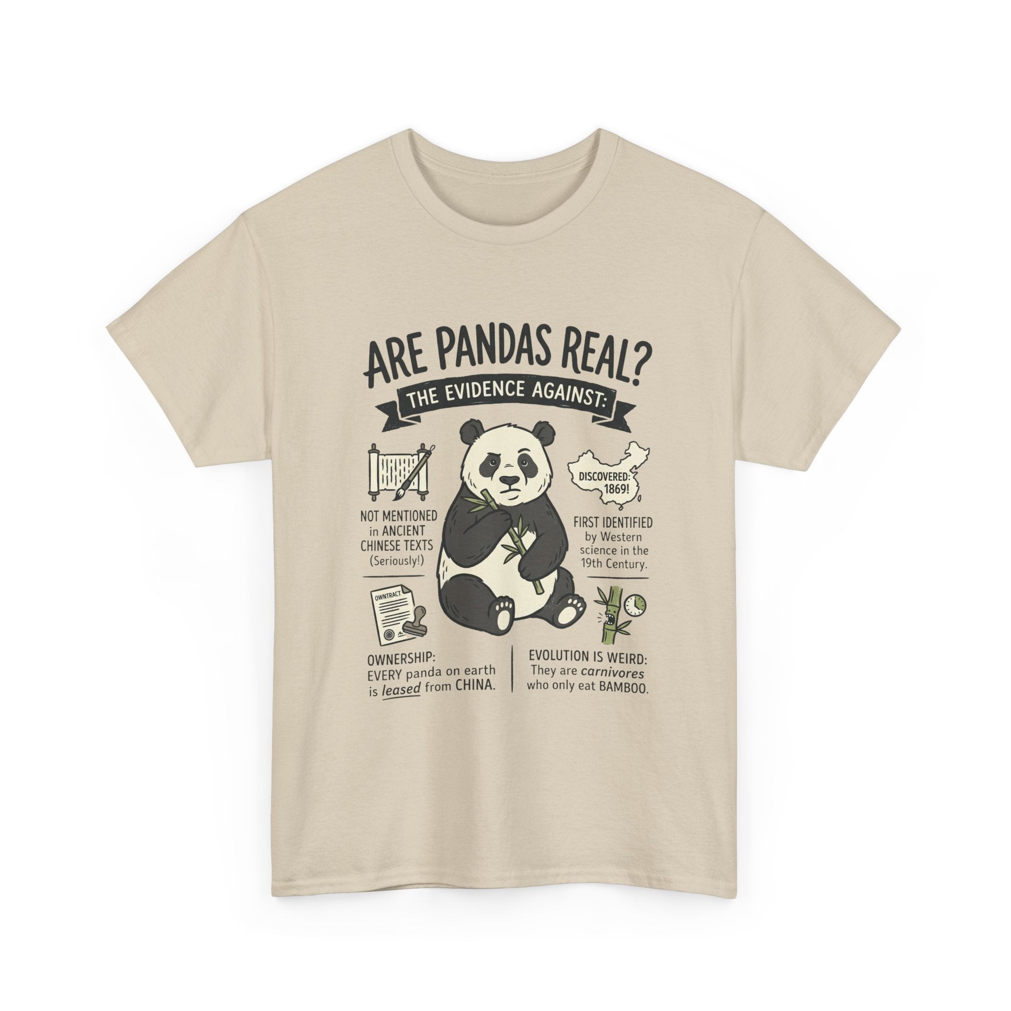Are Pandas Real? Graphic Tee — Funny Panda Infographic T-Shirt