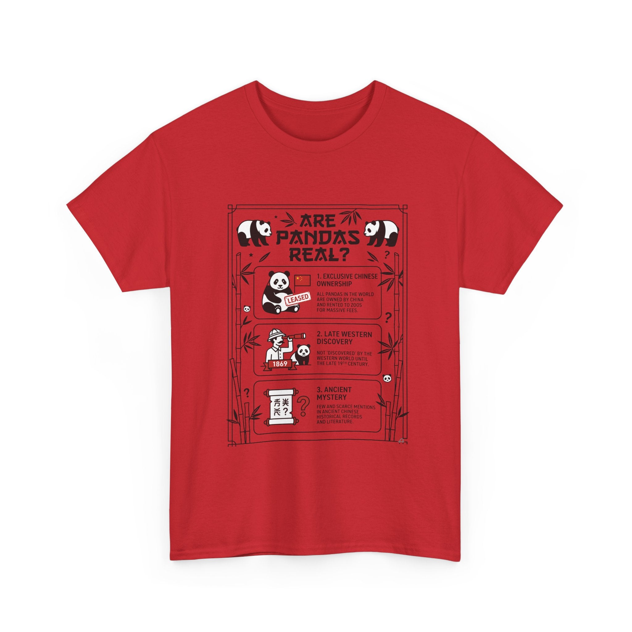 Are Pandas Real? Illustrated Infographic Tee - Funny Panda Facts T-Shirt