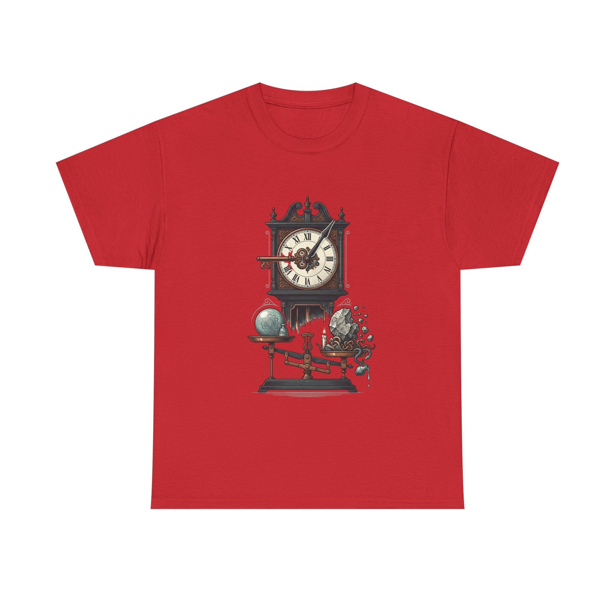 Vintage Clock & Globe Tee — Steampunk Timekeeper Graphic T-Shirt