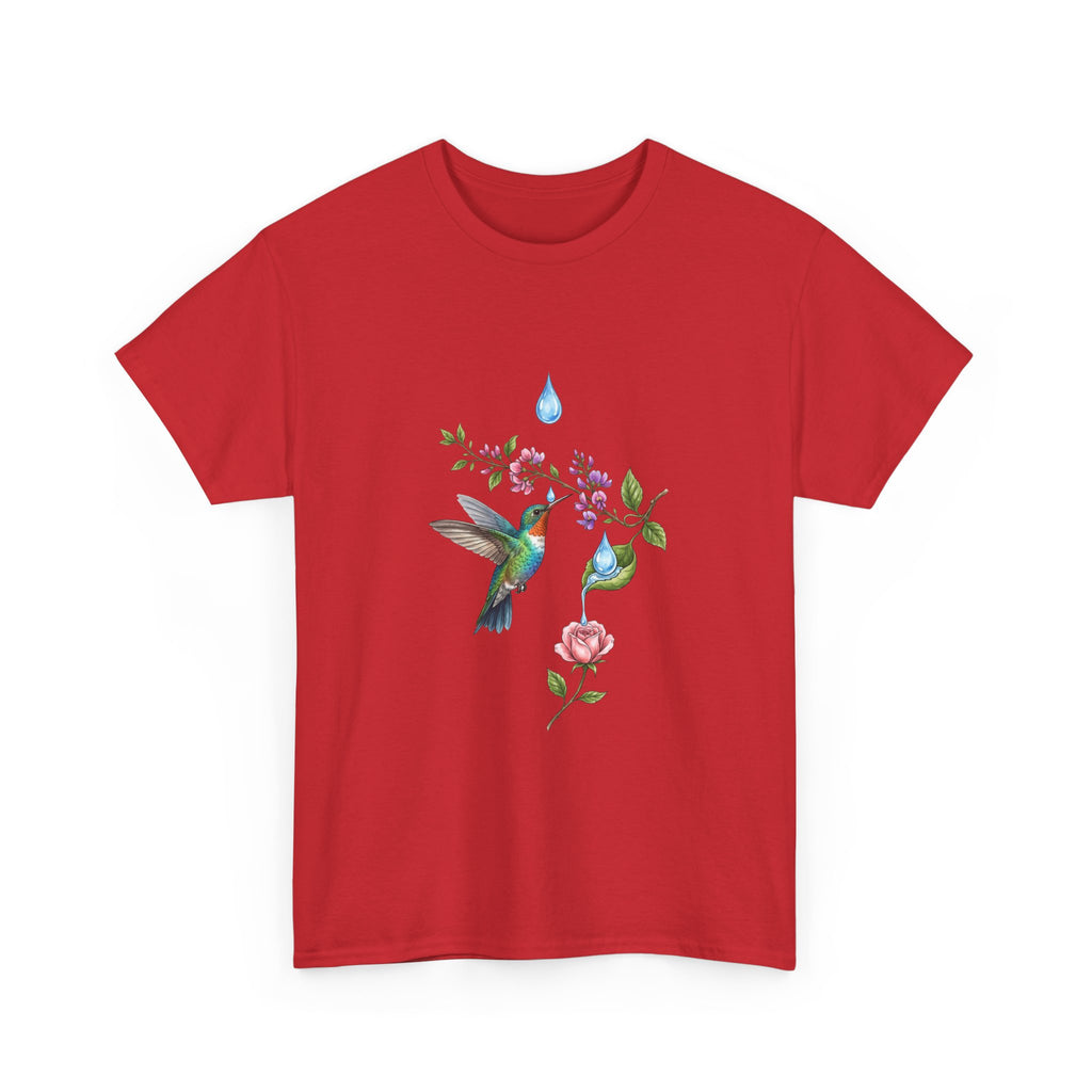 Hummingbird & Floral Tee — Watercolor Garden Shirt