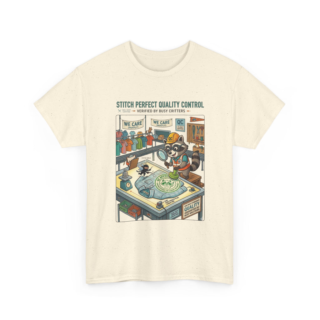 Quality Control Sewing Shirt — "Stitch Perfect" Tailor Cartoon Tee
