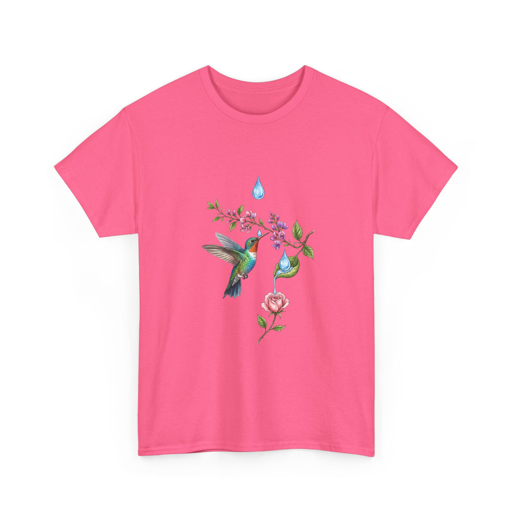 Hummingbird & Floral Tee — Watercolor Garden Shirt