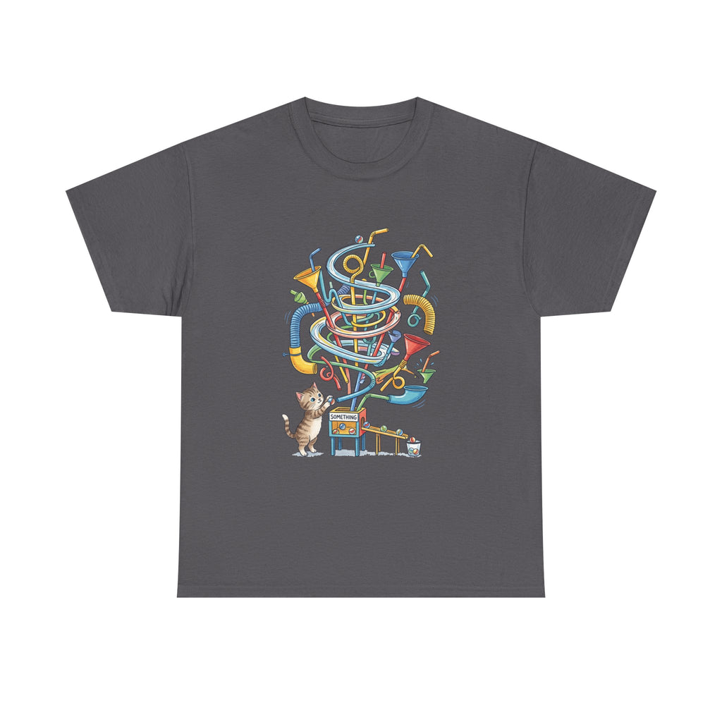 Music Cat T-Shirt — Whimsical Cat Playing Colorful Instruments Tee