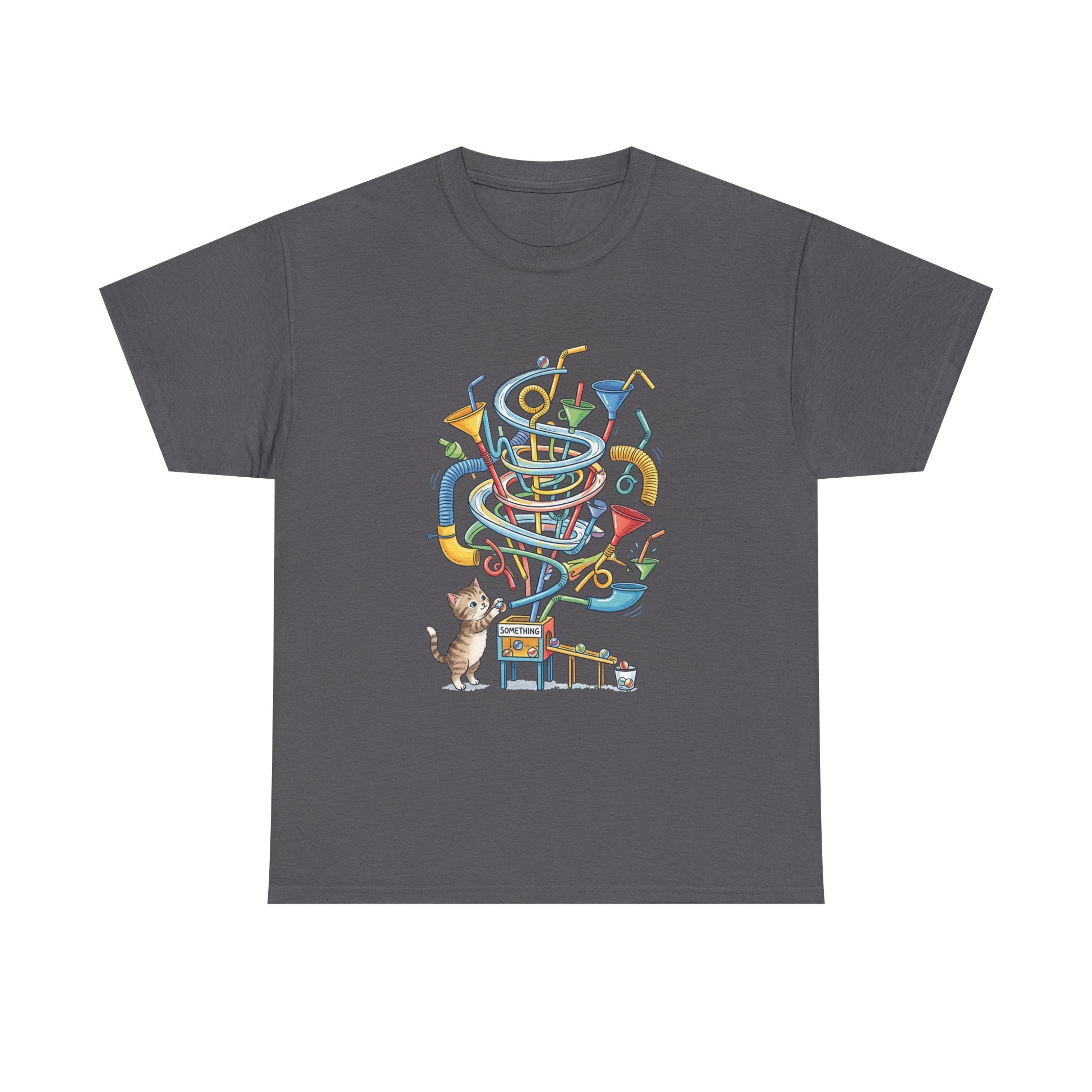Music Cat T-Shirt — Whimsical Cat Playing Colorful Instruments Tee