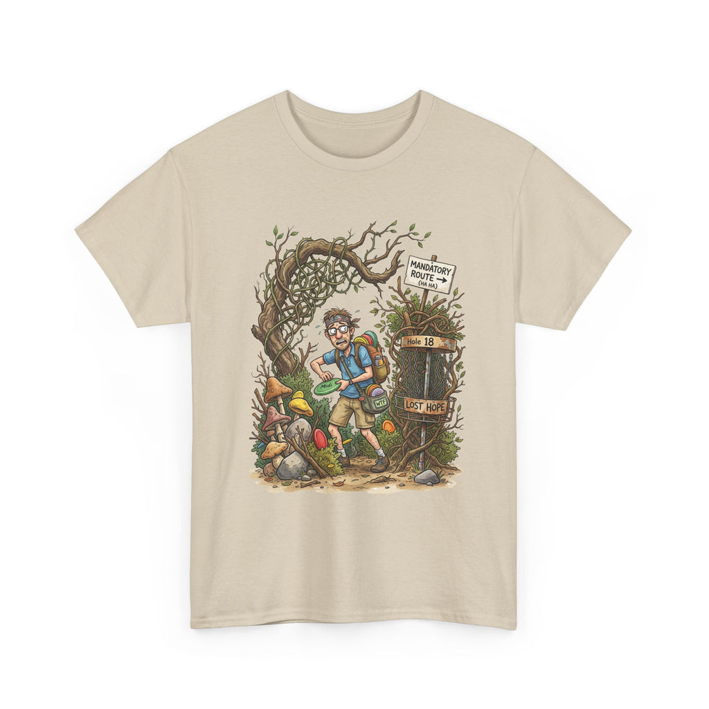 Disc Golf Graphic Tee — "Lost But Loving It" Outdoor Adventure T-Shirt