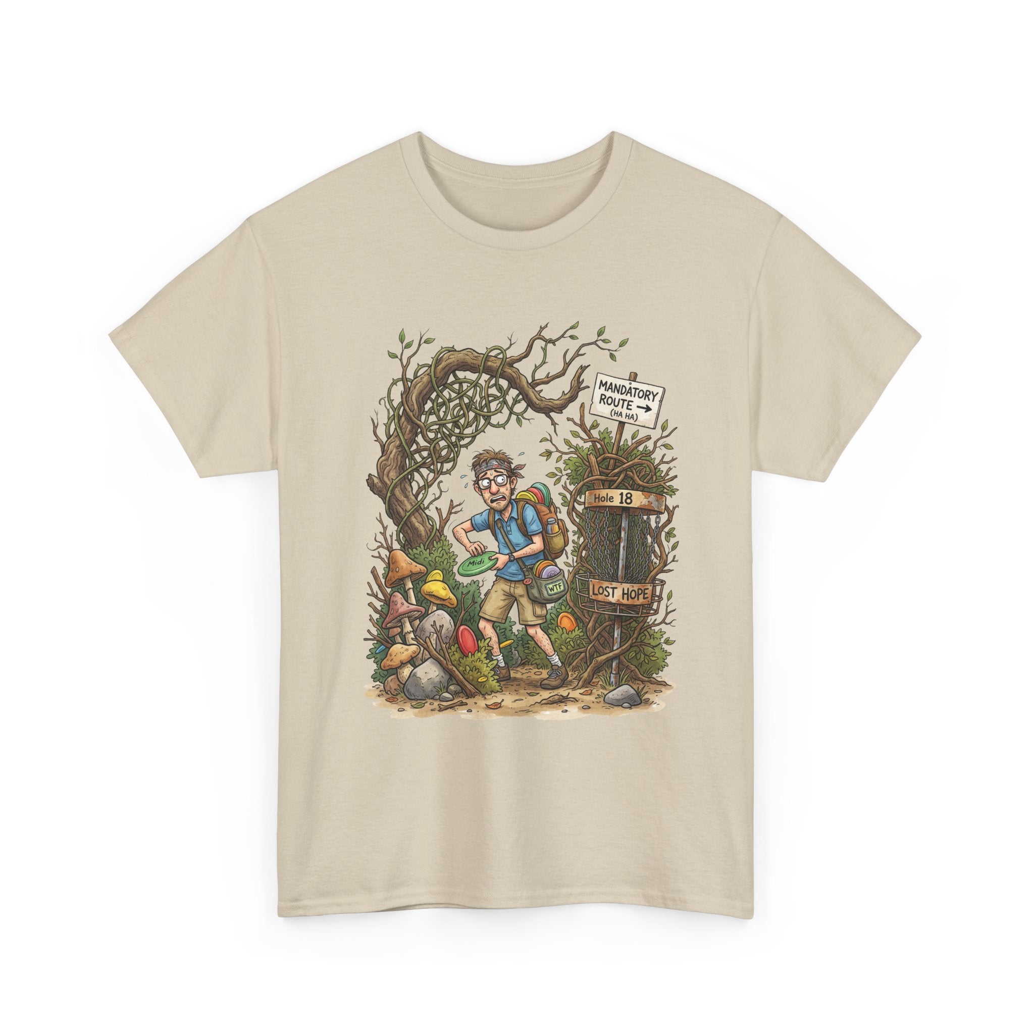 Disc Golf Graphic Tee — "Lost But Loving It" Outdoor Adventure T-Shirt