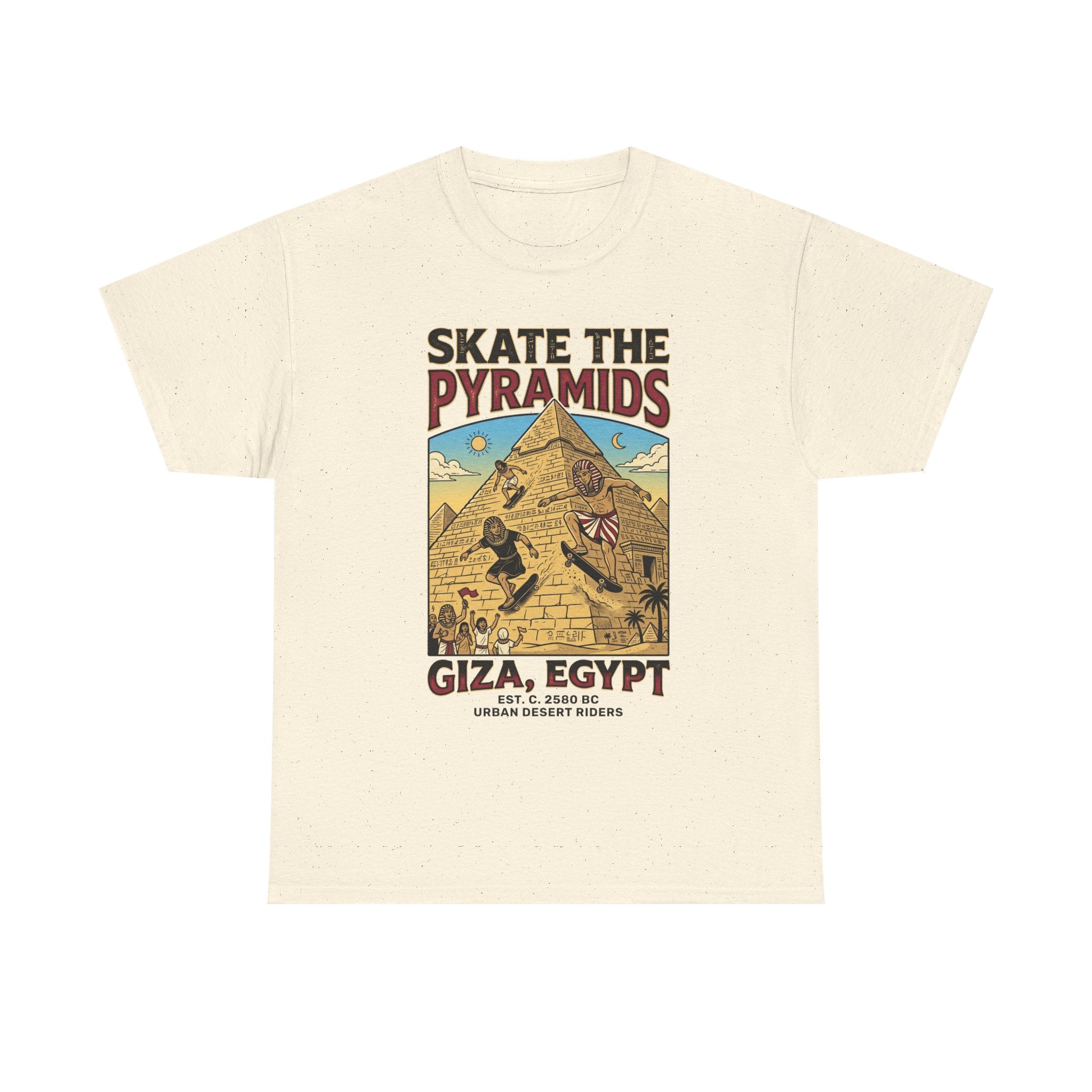 Skate The Pyramids Tee — Giza Egypt Skateboarding Graphic T-Shirt