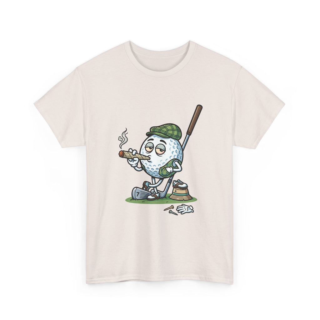 Golf Ball Cartoon T-Shirt — Weed Smoking Golfer Vintage Style Tee