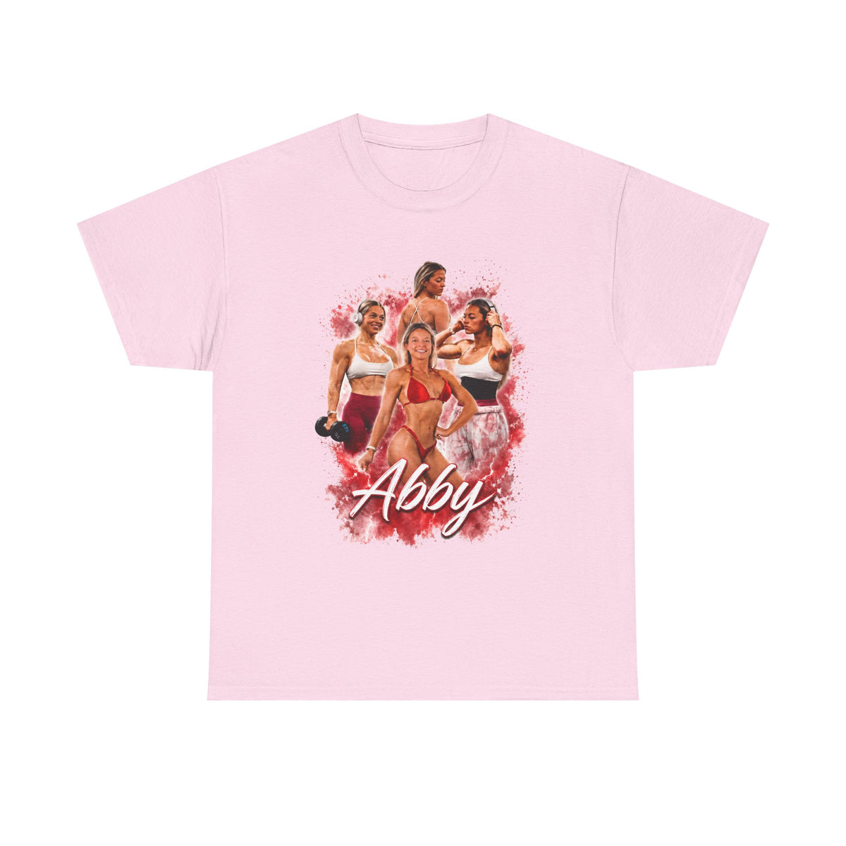Abby Fitness Crew T-Shirt — Women's Workout Retro Photo Design