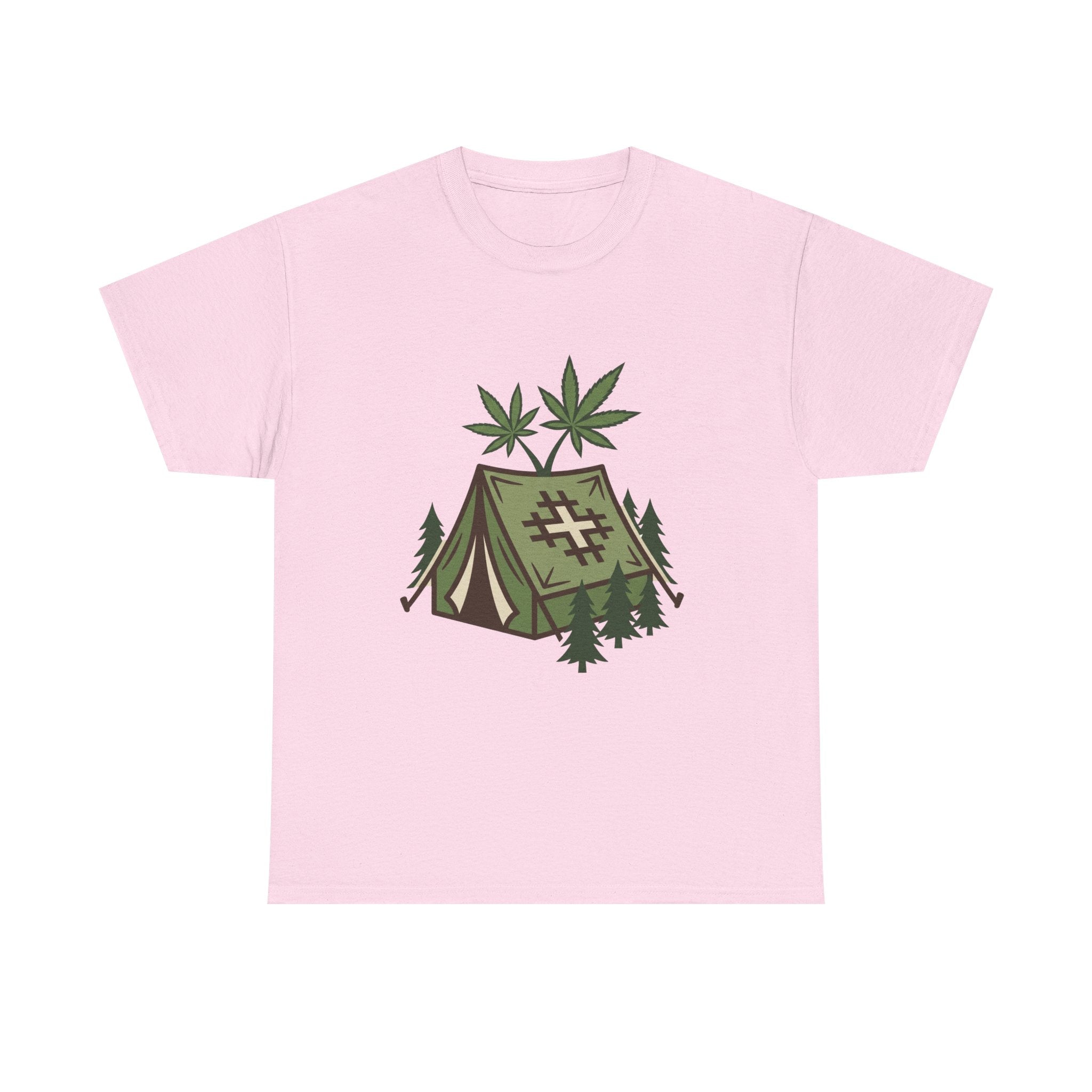 Camping Tent Cannabis T-Shirt – Weed Outdoor Adventure Graphic Tee