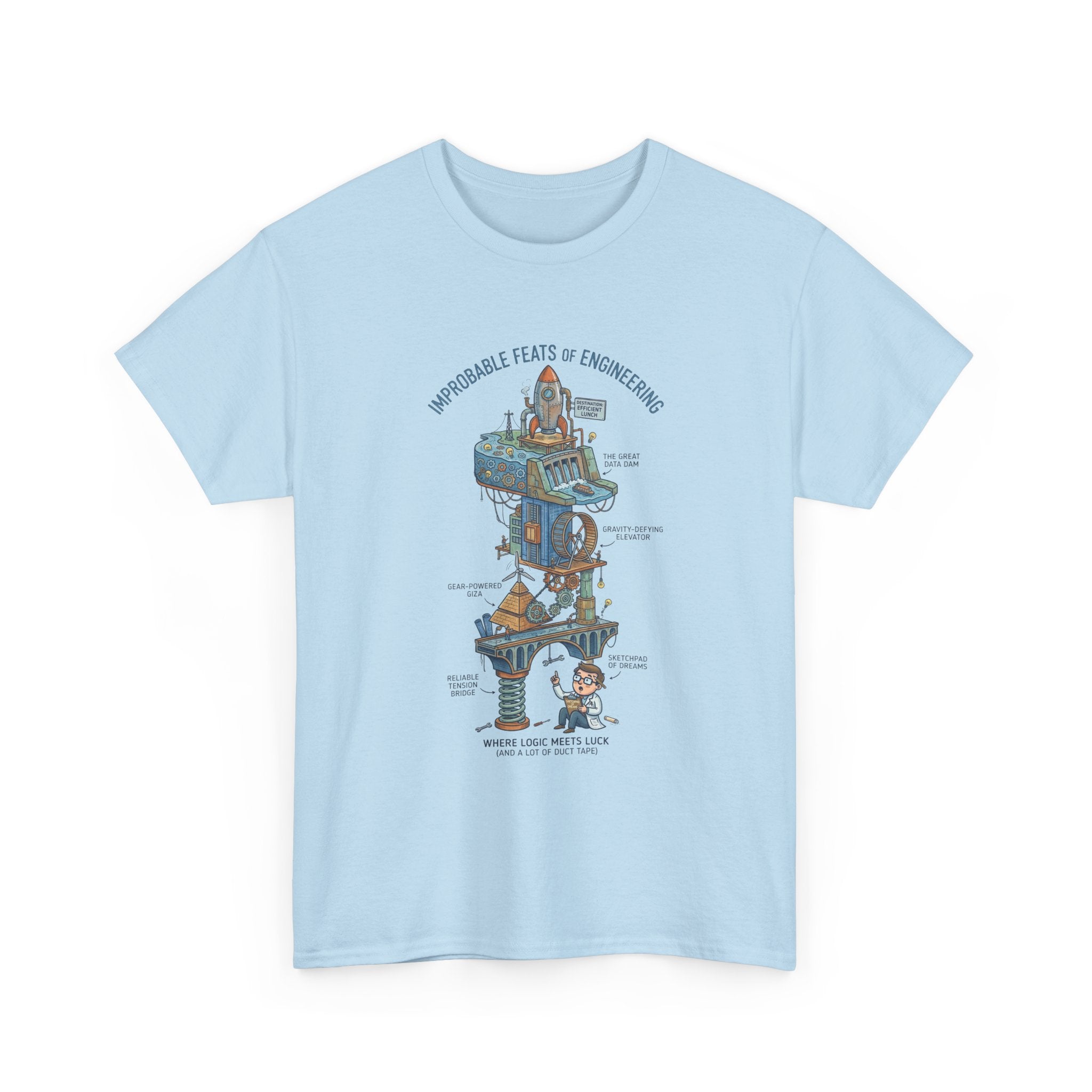 Engineering Feats T‑Shirt — Engineering Diagram Tee