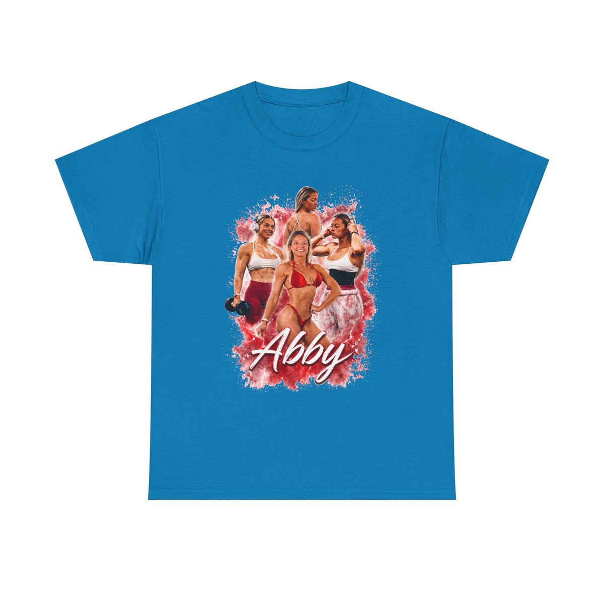 Abby Fitness Crew T-Shirt — Women's Workout Retro Photo Design