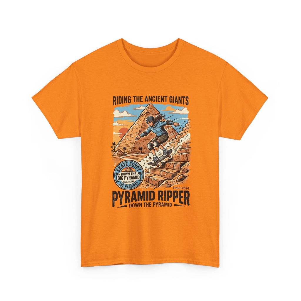Pyramid Skateboarder T-Shirt — 'Riding the Ancient Giants' Vintage Surf Graphic