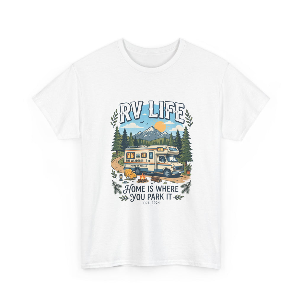 RV Life T-Shirt – “Home Is Where You Park It” Camper Tee for RVing & Outdoor Lovers