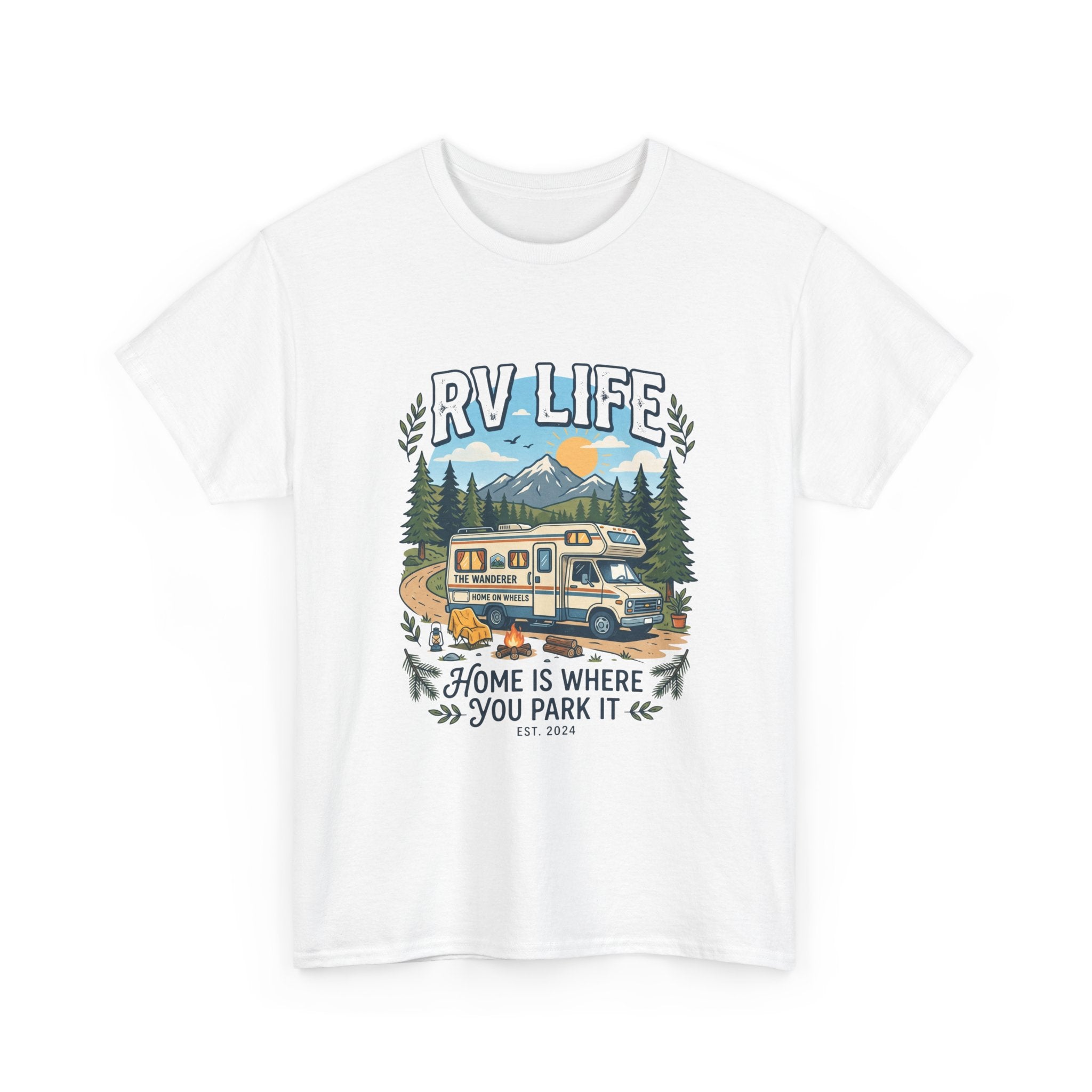 RV Life T-Shirt – “Home Is Where You Park It” Camper Tee for RVing & Outdoor Lovers