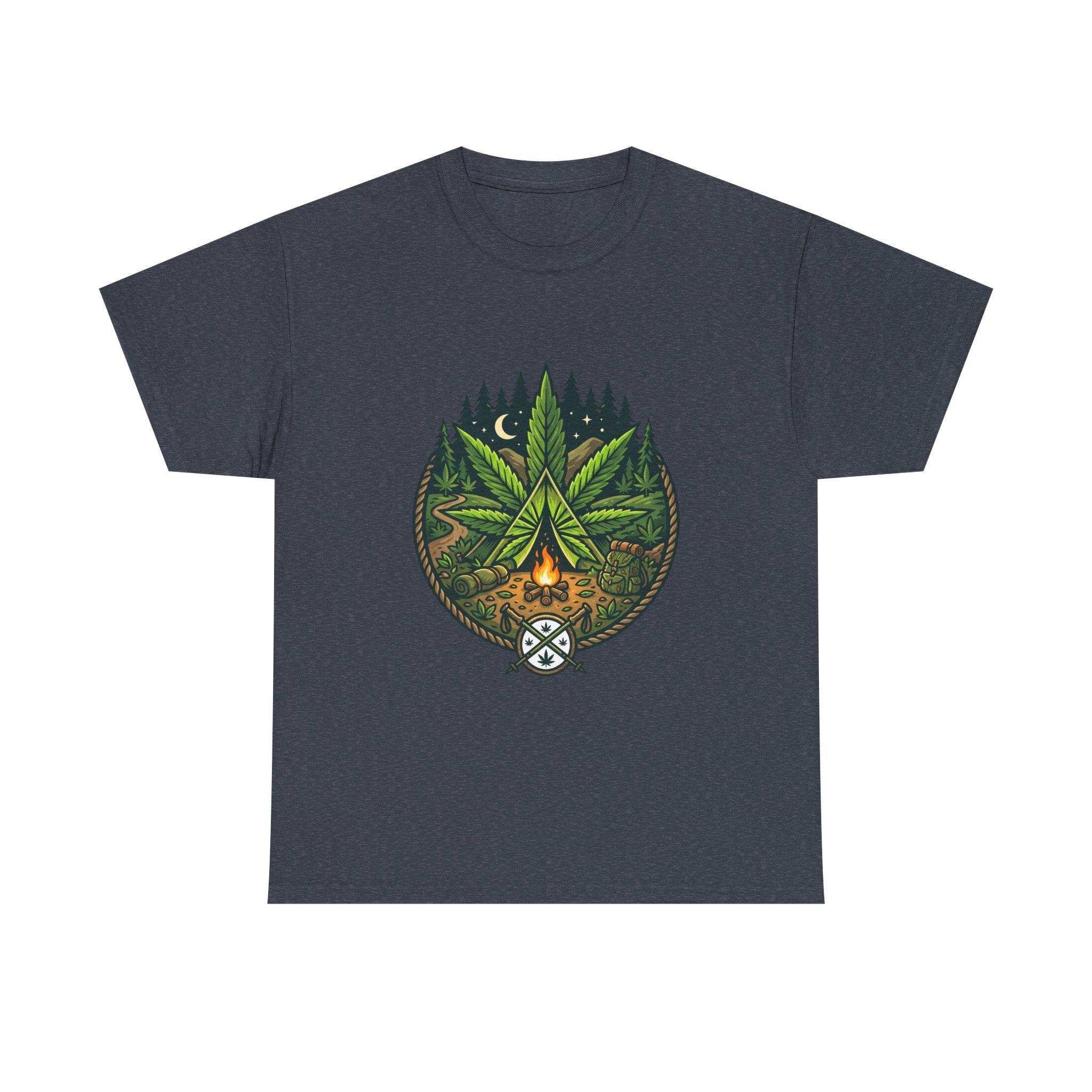 T-Shirt — Campfire Cannabis Leaf Graphic Tee