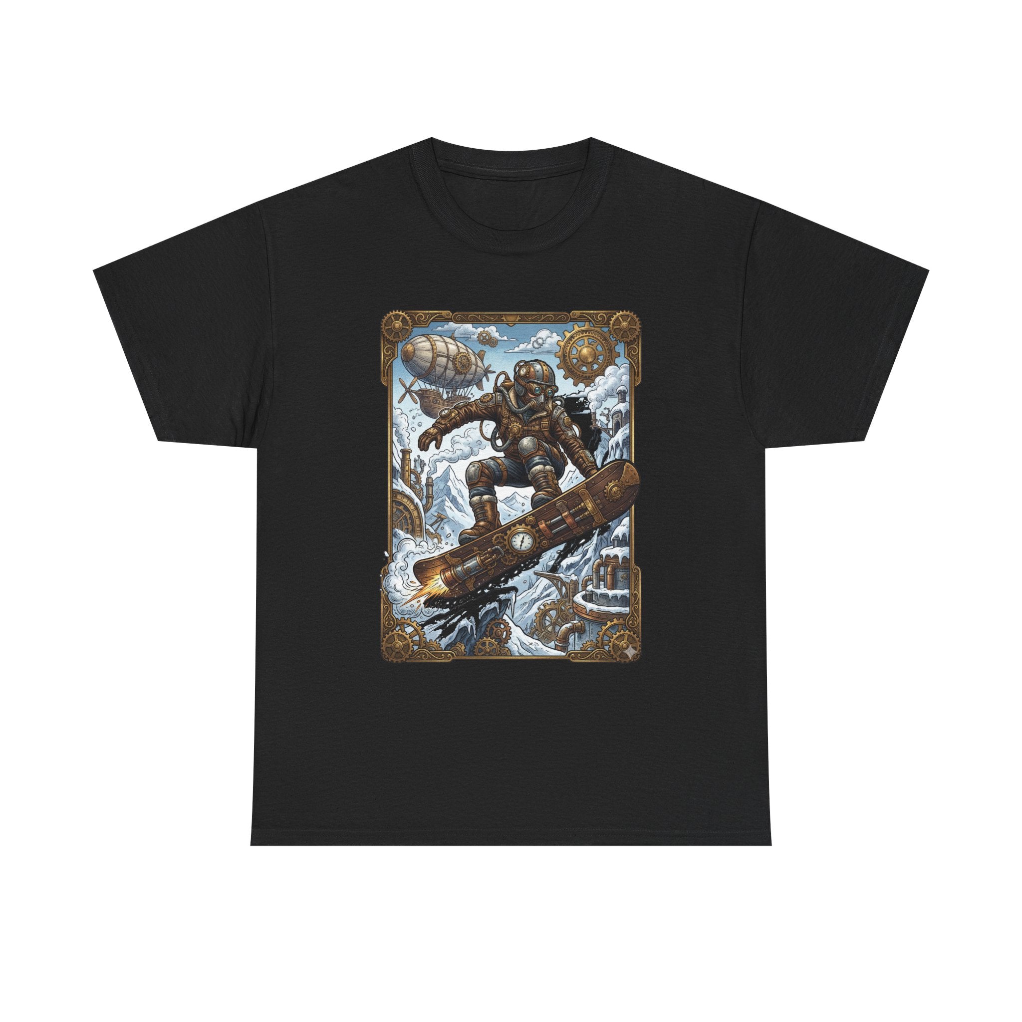 Steampunk Snowboarder Tee — Vintage Deep-Sea Snowboarding Graphic Shirt