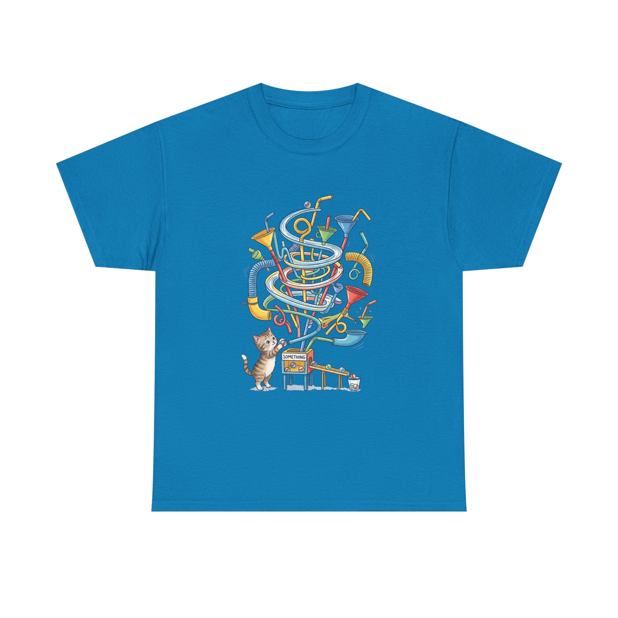 Music Cat T-Shirt — Whimsical Cat Playing Colorful Instruments Tee