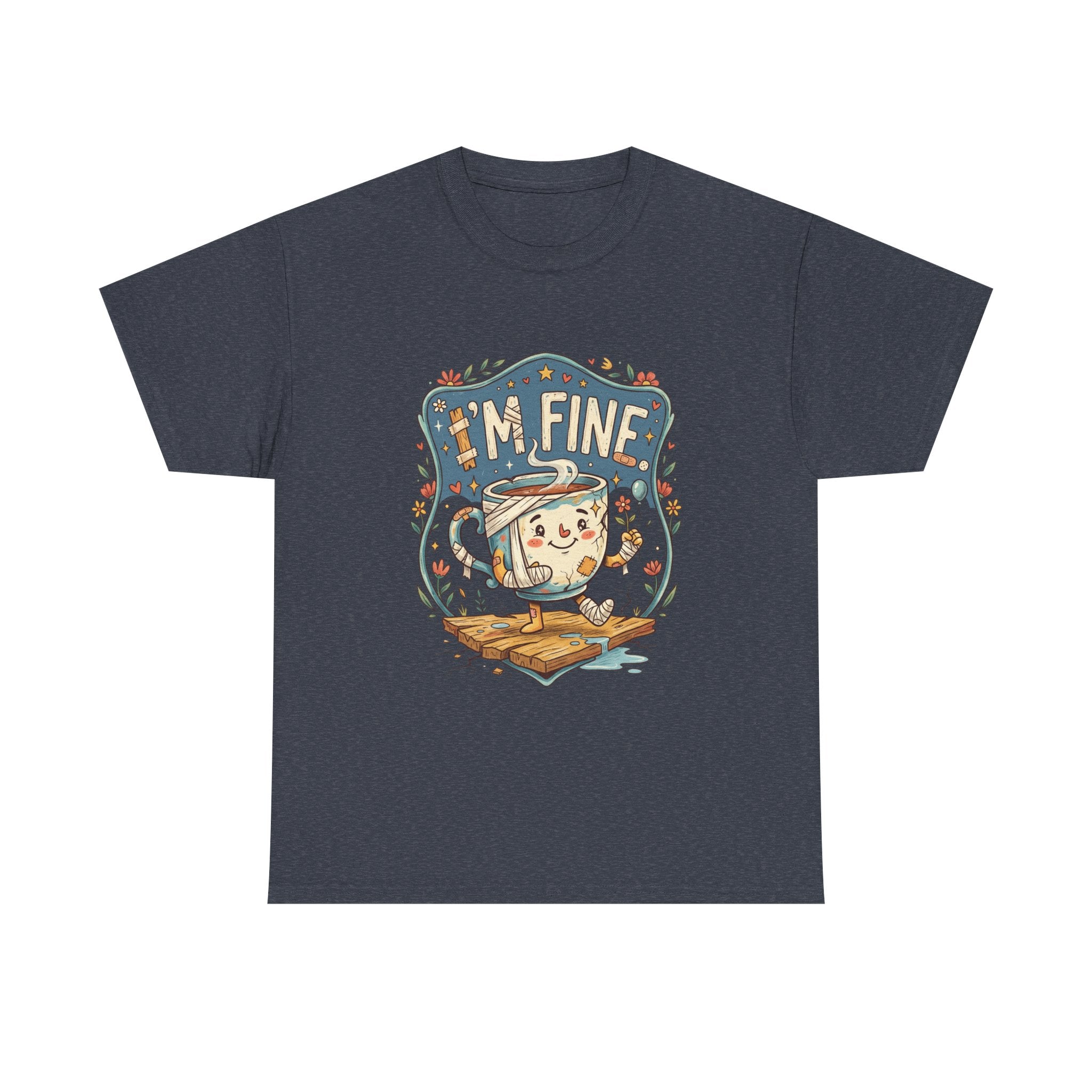 T-Shirt - 'I'm Fine' Cute Kettle Graphic Tee, Cozy Tea Lover Gift