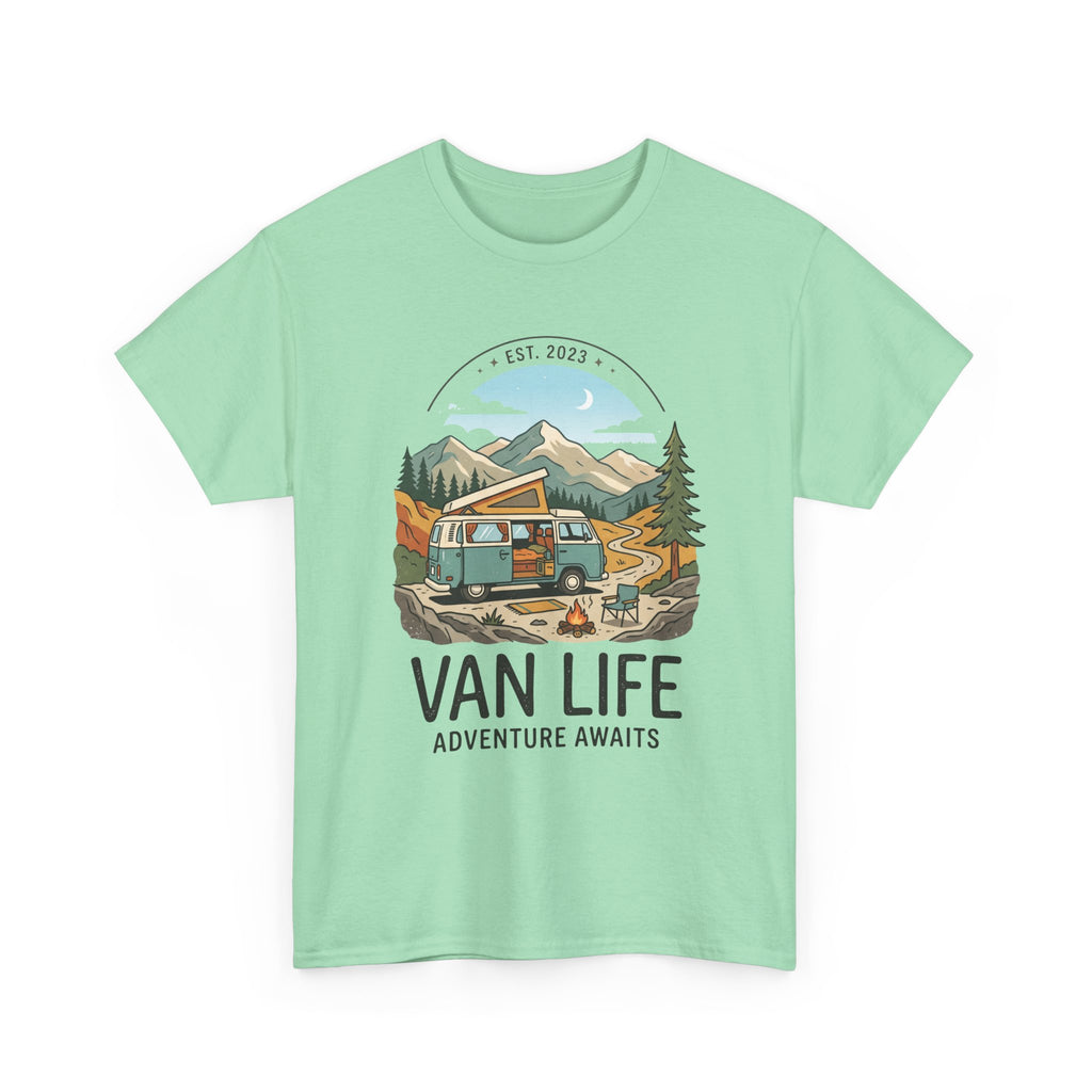 Van Life Adventure Awaits Unisex Heavy Cotton Tee